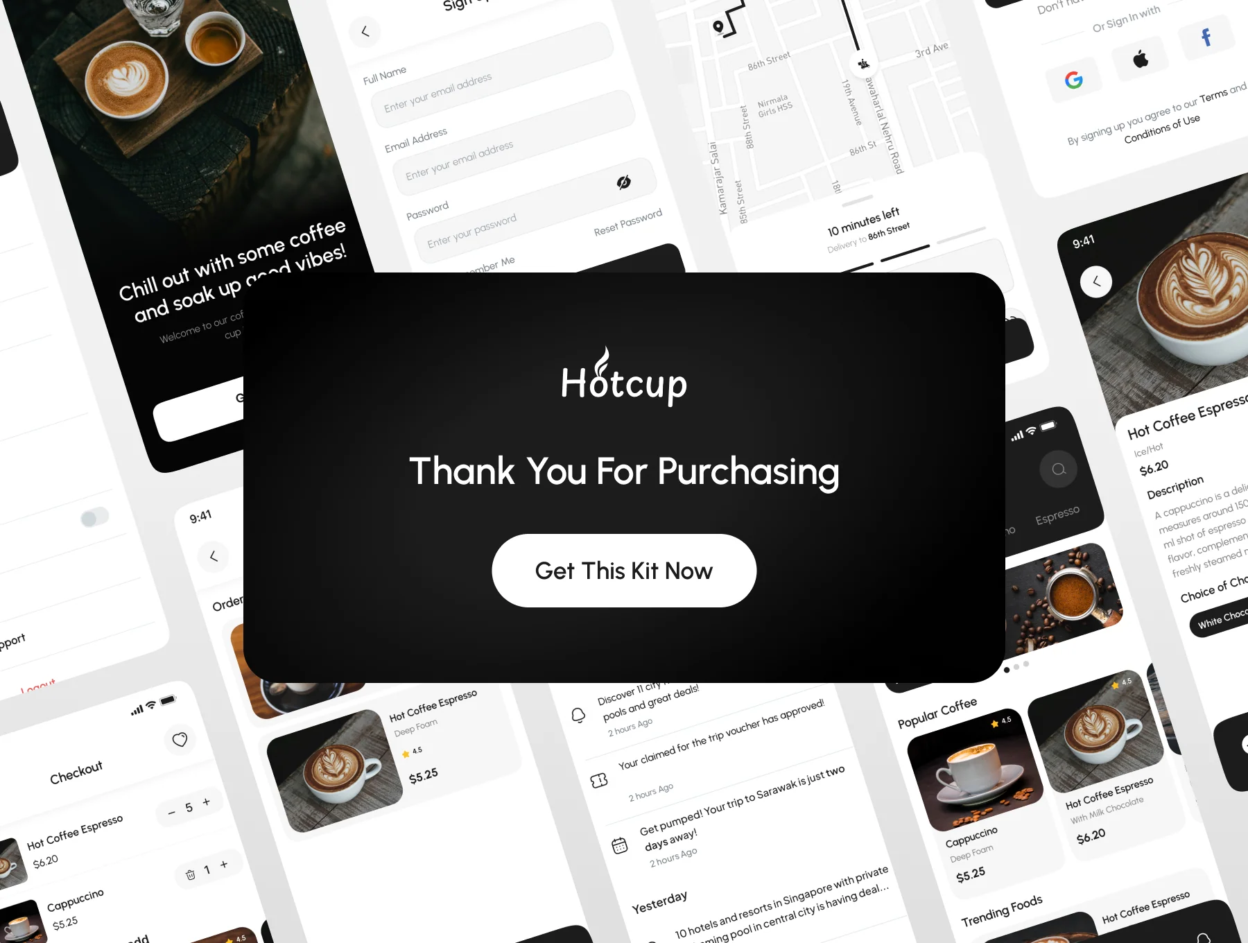Hotcup - Coffee Shop Mobile App UI Kit 6