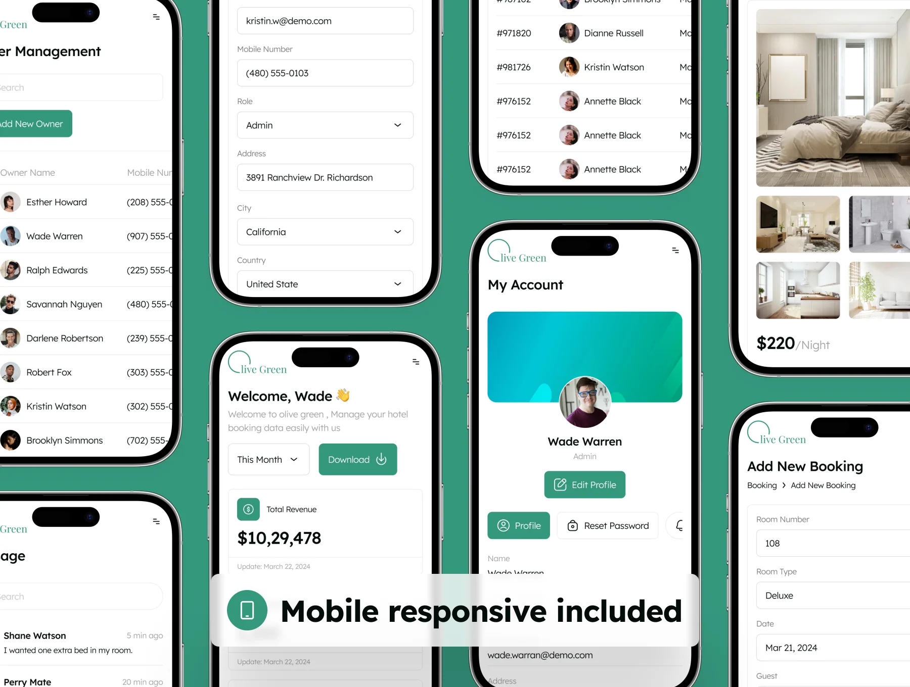 Hotel Booking Dashboard Admin UI Kit 7