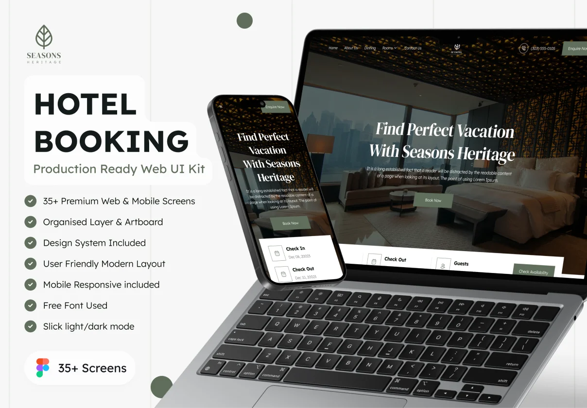 Hotel Booking Website UI Kit