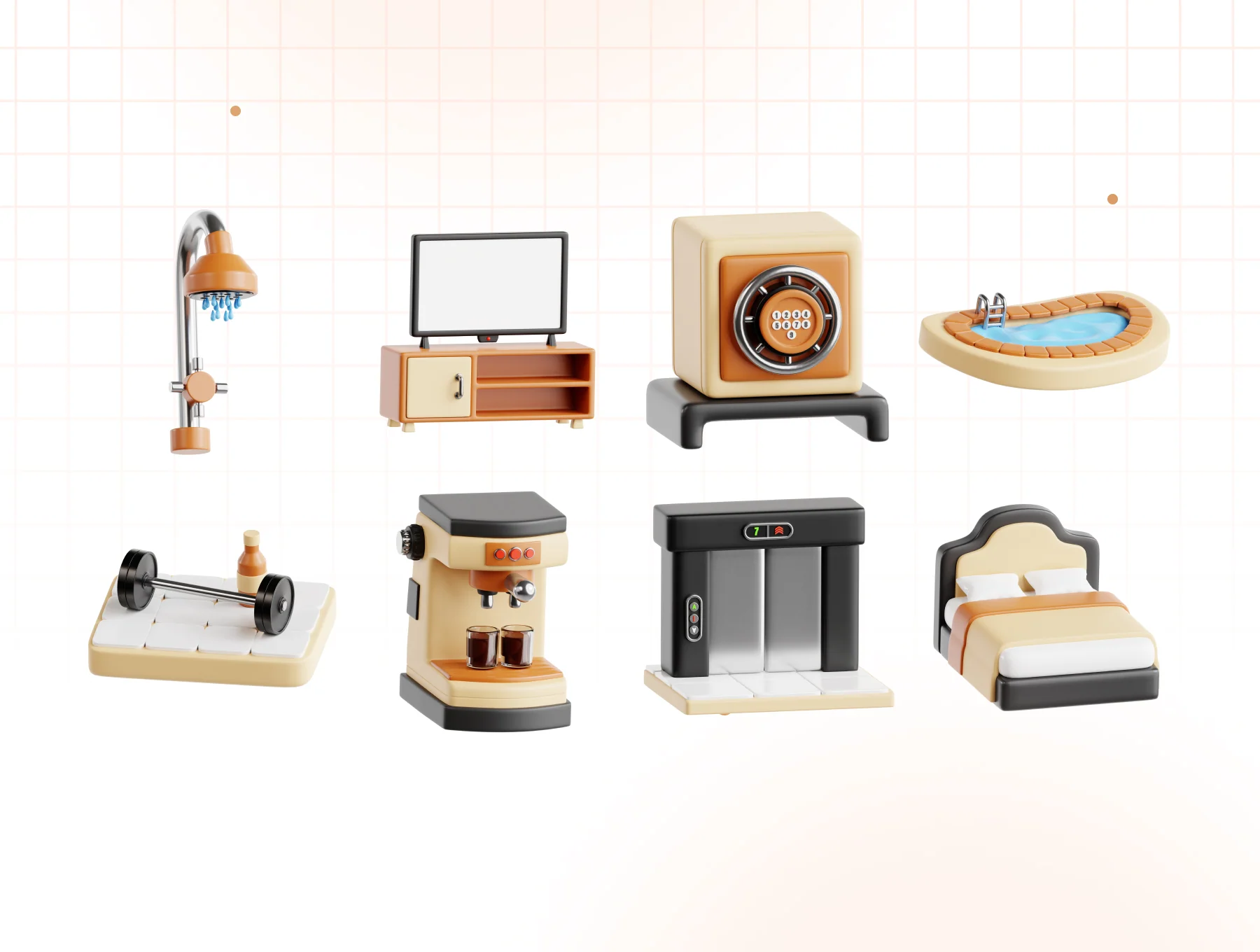 Hotel Facilities 3D Icon Set 6