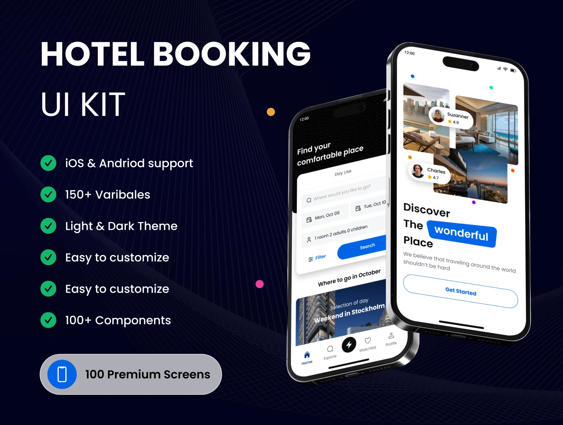 Hotelive-Hotel Booking App UI Kit
