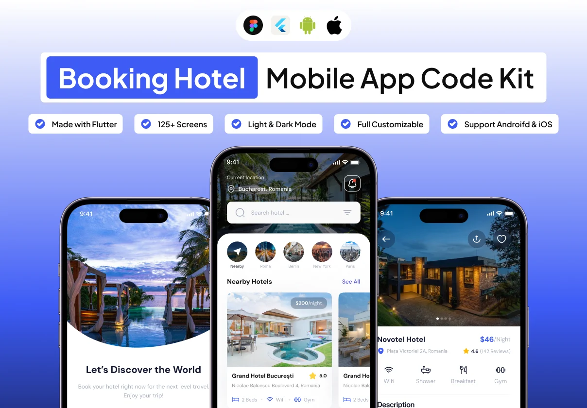 HotelQu - Booking Hotel Mobile App Code Kit