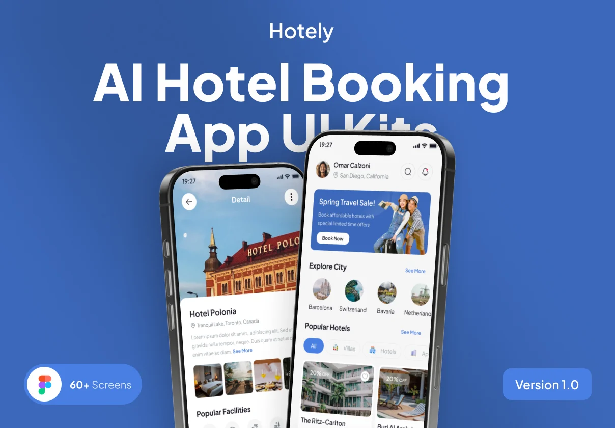Hotely - AI Hotel Booking App UI Kits