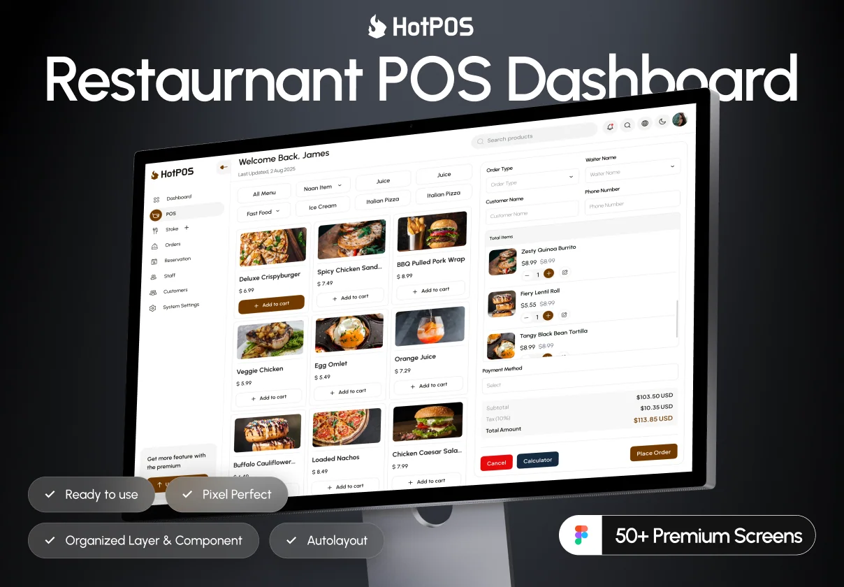 HotPOS - Restaurant Pos Dashboard UI Kit