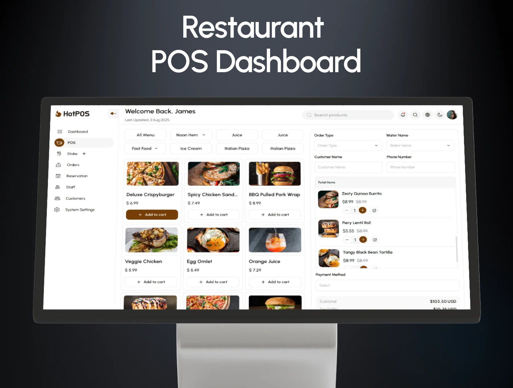 HotPOS - Restaurant Pos Dashboard UI Kit 3