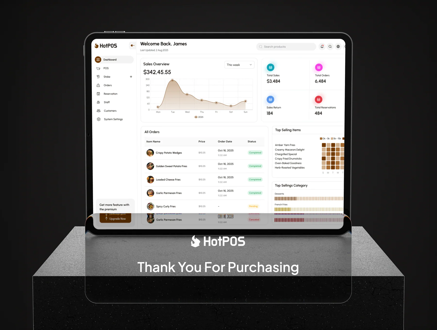 HotPOS - Restaurant Pos Dashboard UI Kit 6