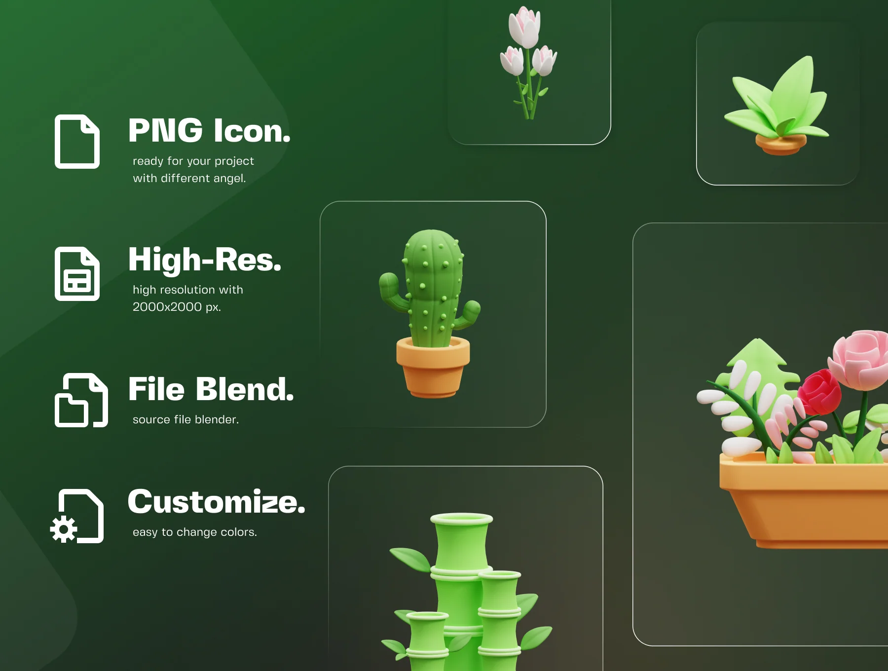 House Plant 3D Icon Pack 2