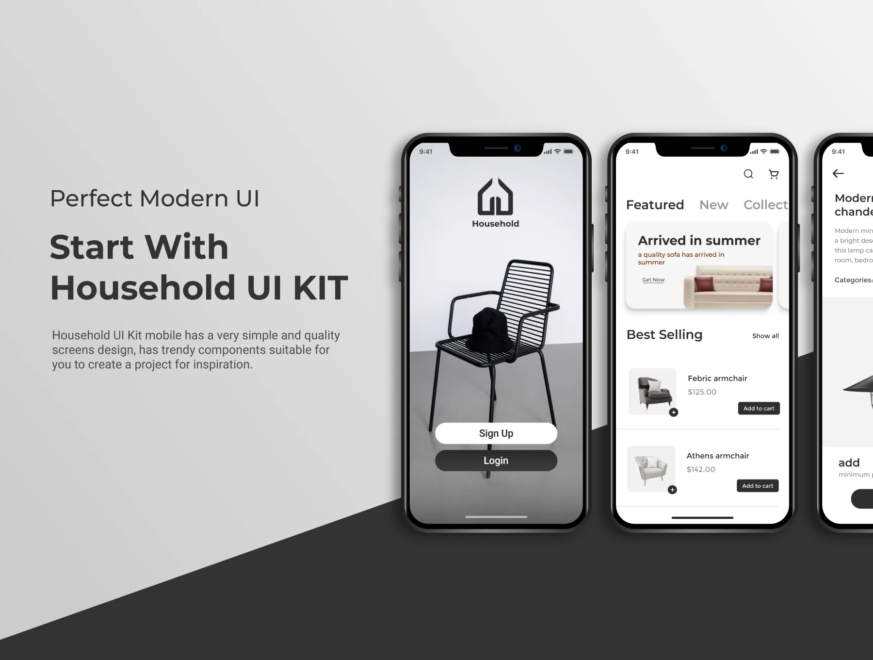 Household - Furniture Application Mobile UI Kit 3