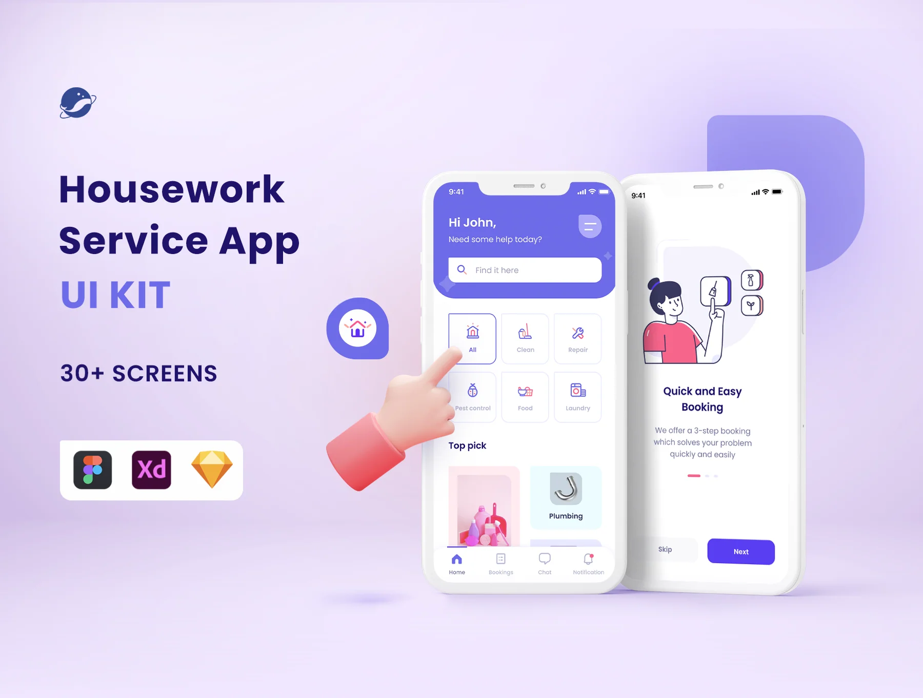 Housework Service App UI Kit