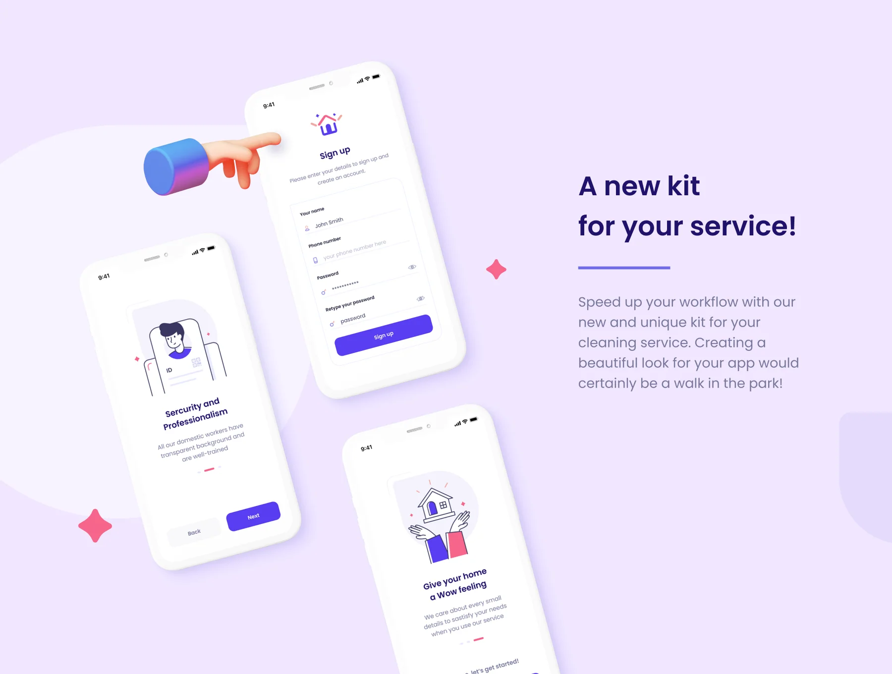 Housework Service App UI Kit 2