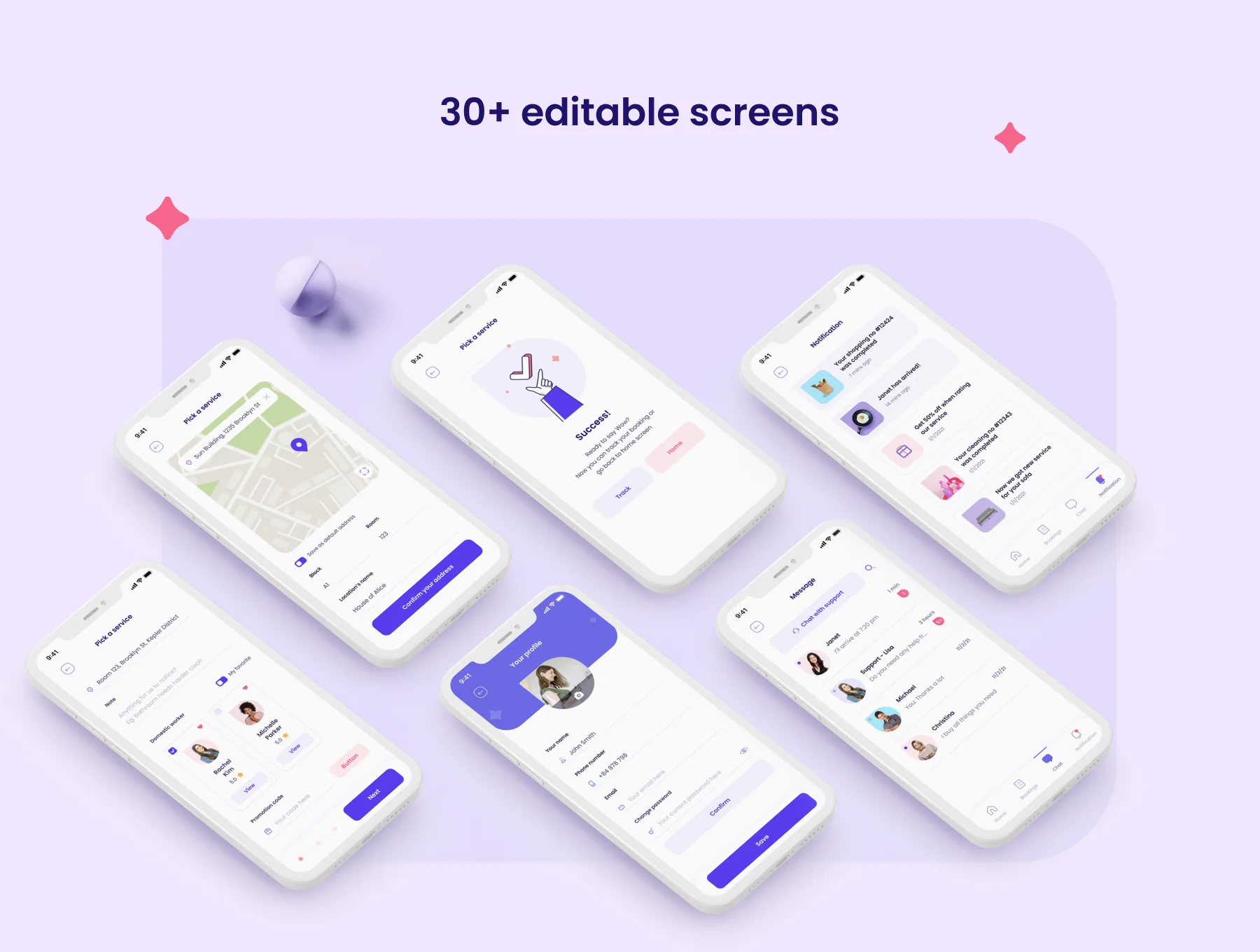 Housework Service App UI Kit 4