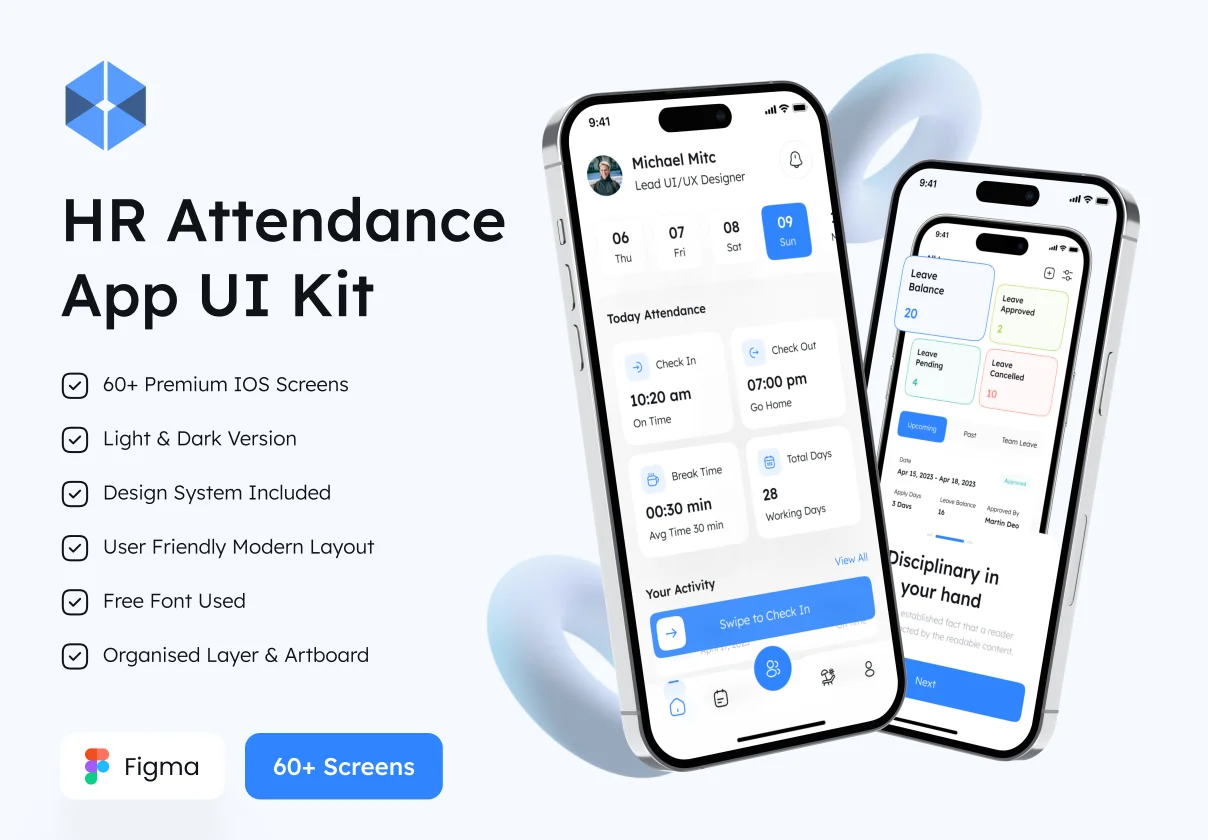 HR Attendance App UI Kit