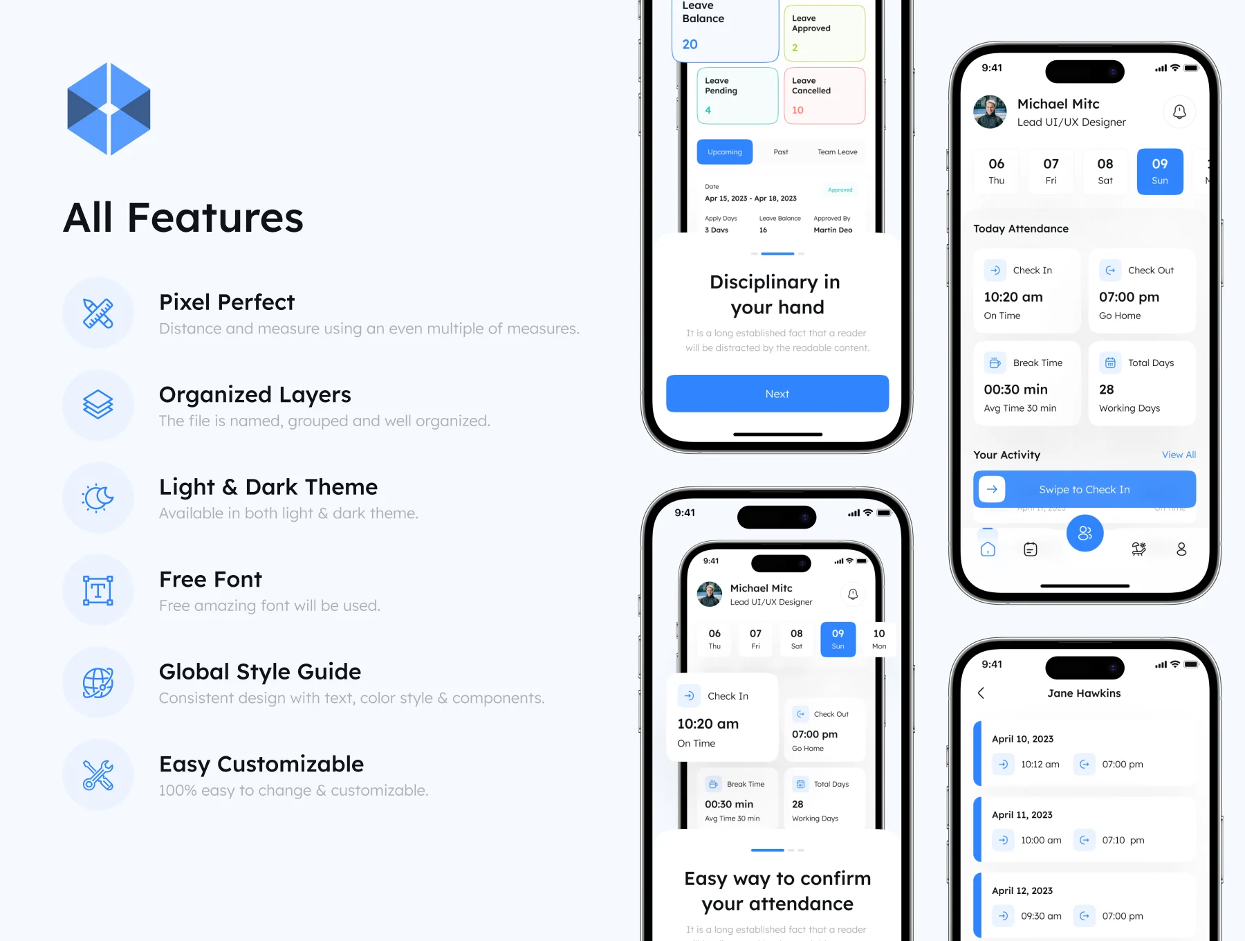 HR Attendance App UI Kit 2