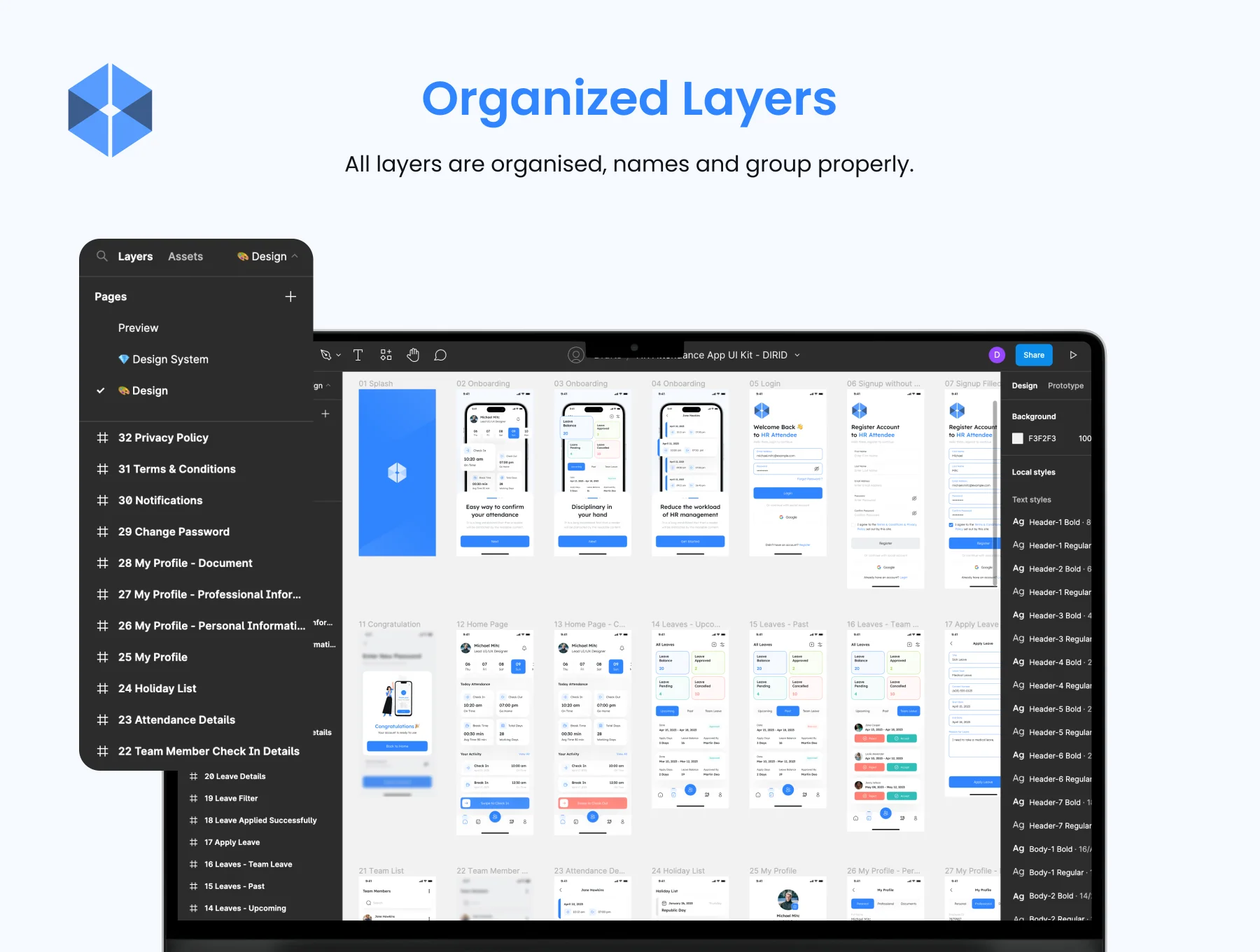 HR Attendance App UI Kit 3