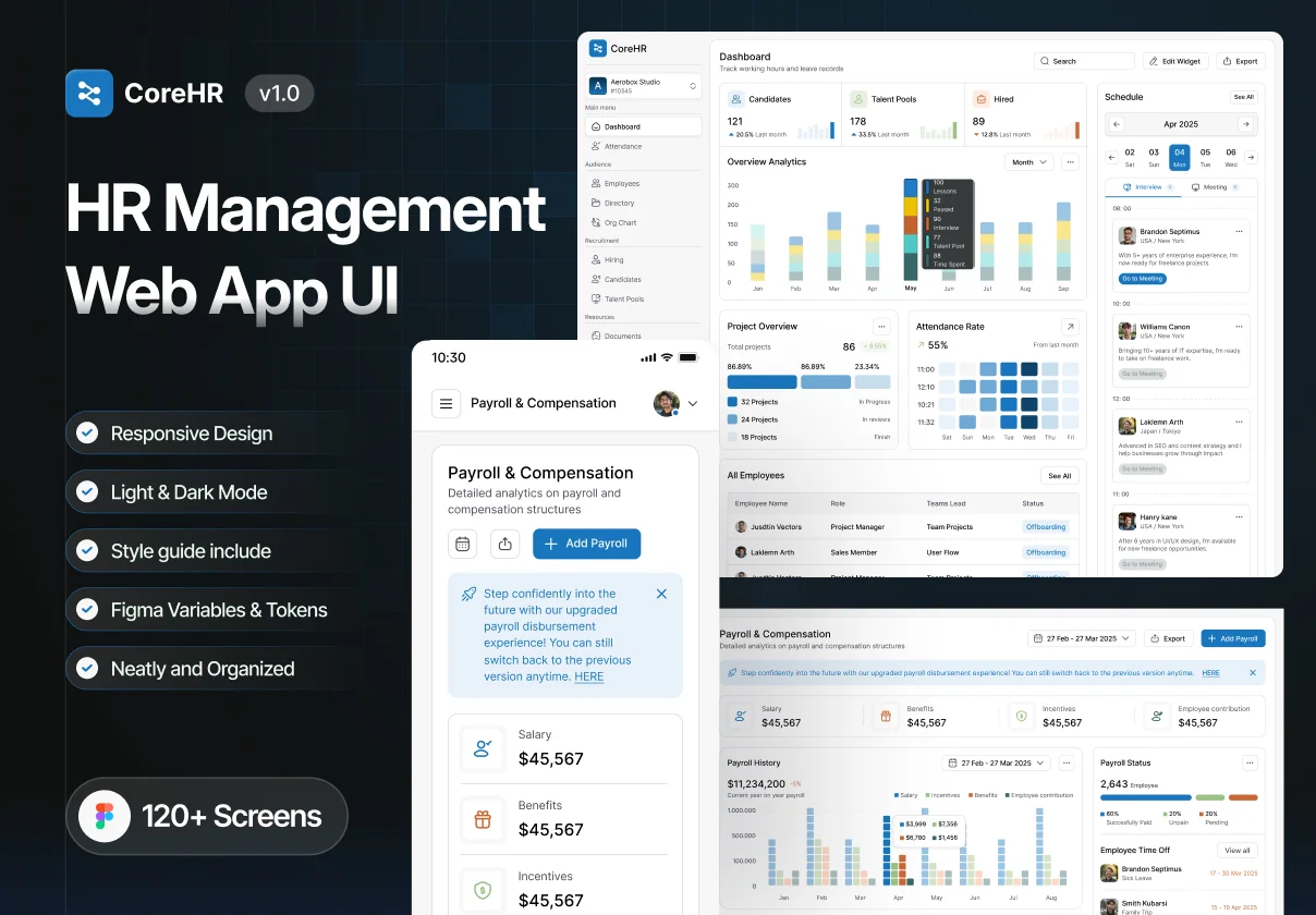 HR Management Dashboard UI Kit - CoreeHR