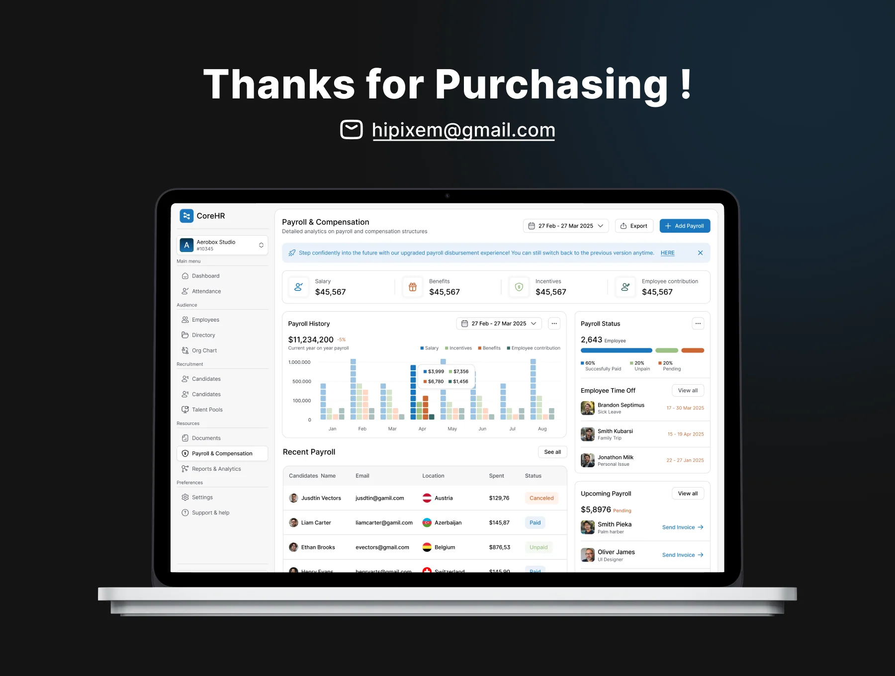 HR Management Dashboard UI Kit - CoreeHR 8