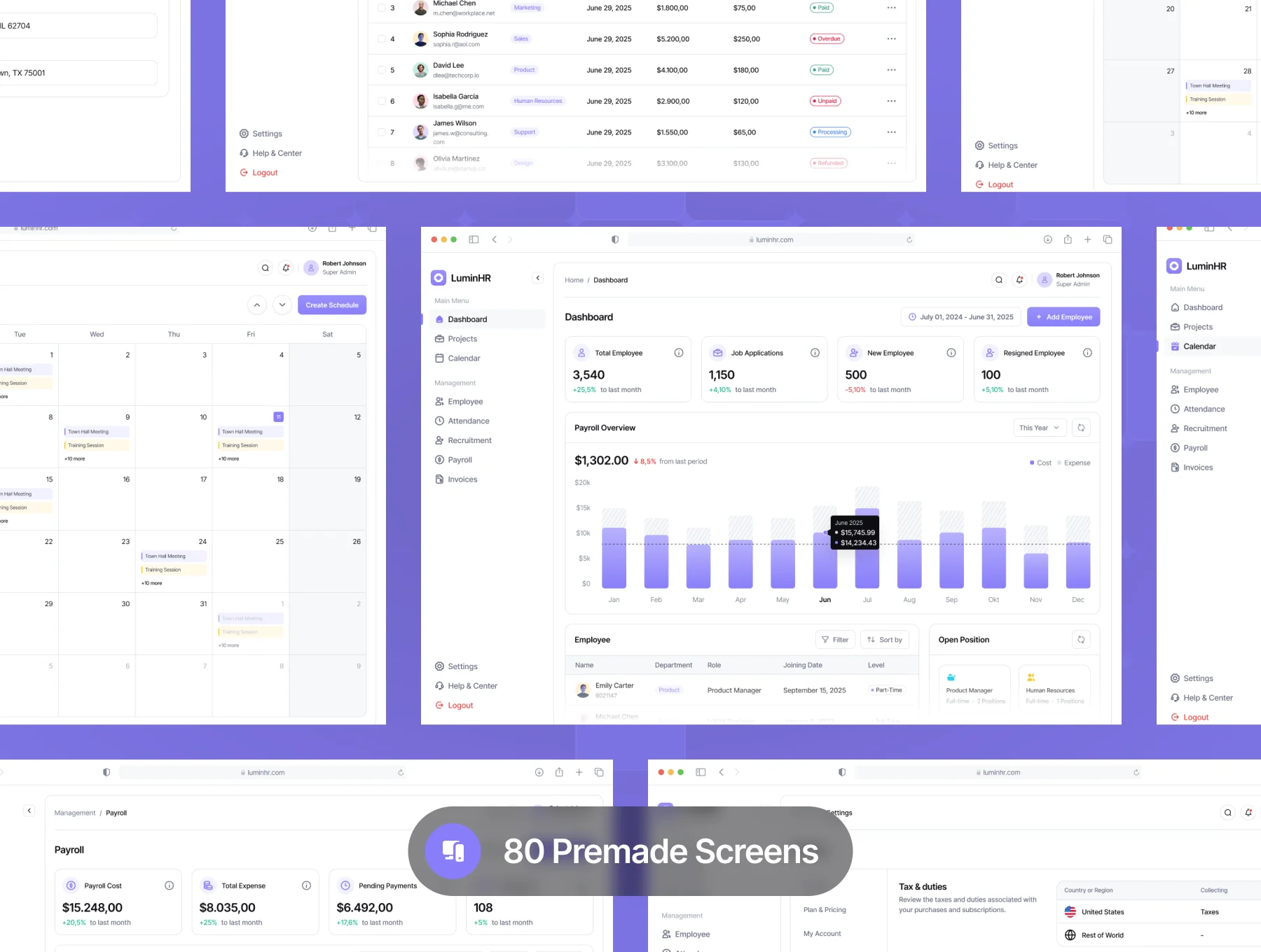 Lumin - HR Management Web App Dashboard UI Kit 5