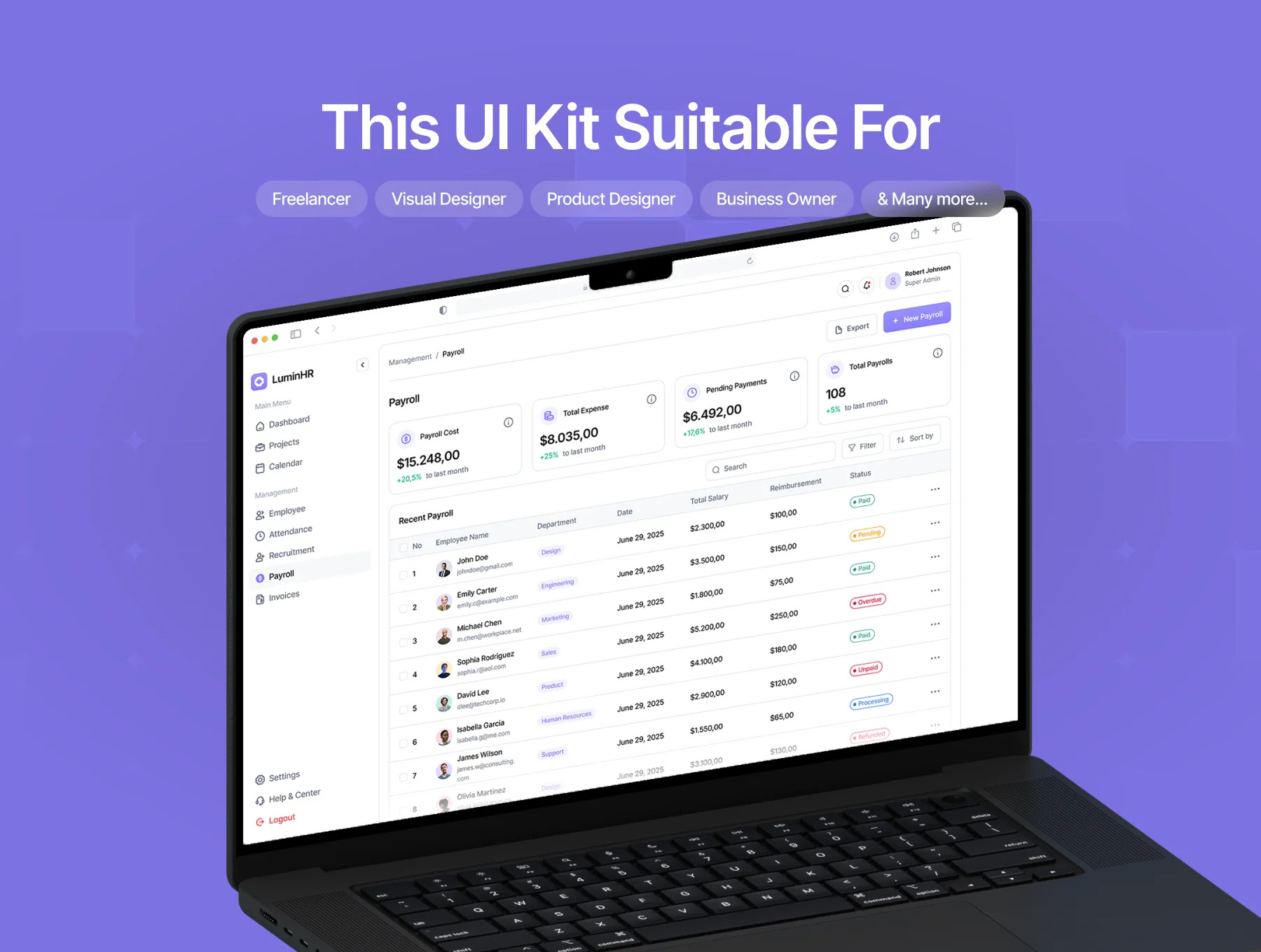 Lumin - HR Management Web App Dashboard UI Kit 7