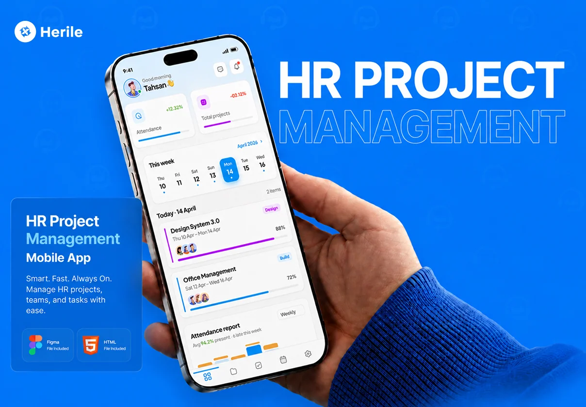 HR Project Management Mobile App UI Kit