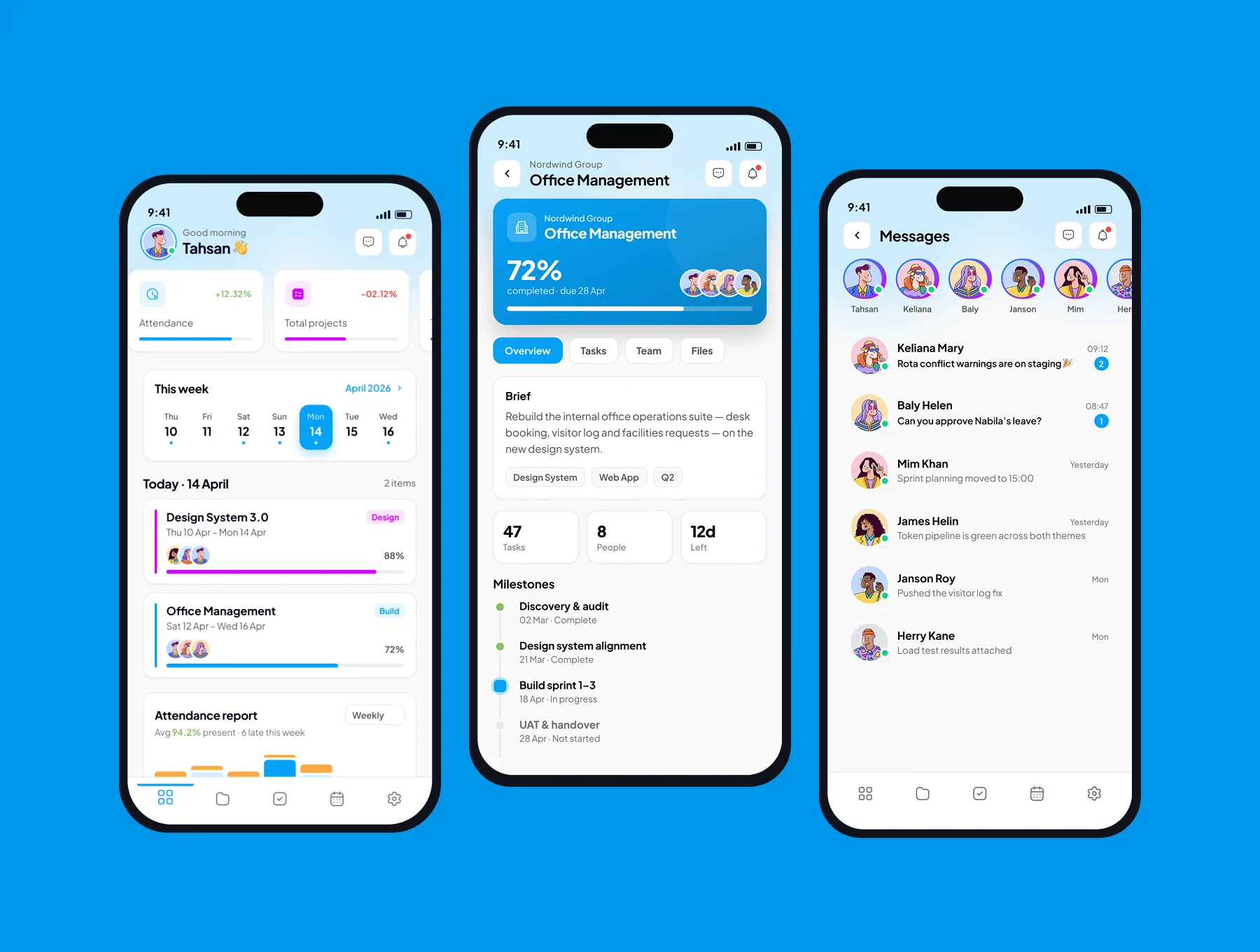 HR Project Management Mobile App UI Kit 3