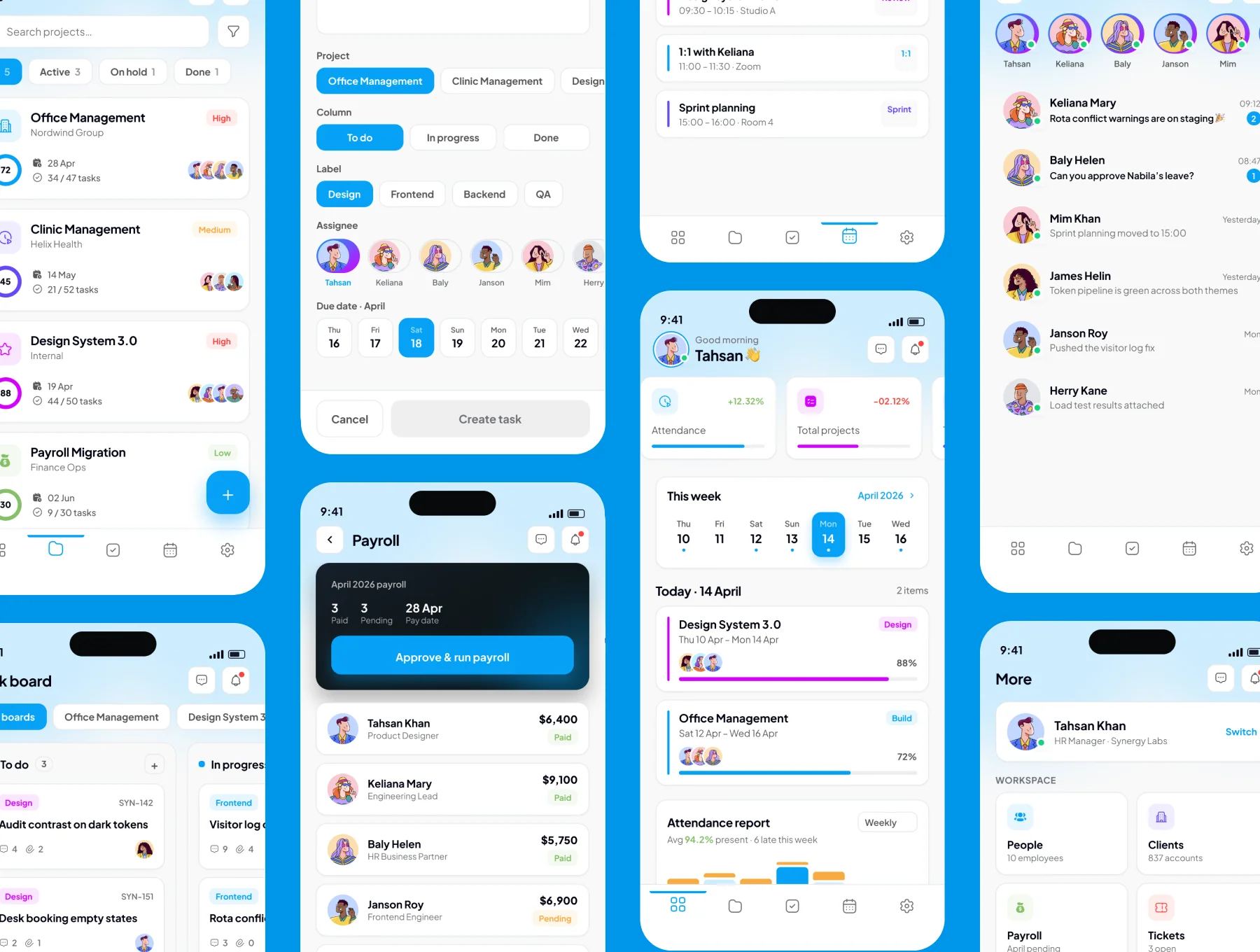 HR Project Management Mobile App UI Kit 4