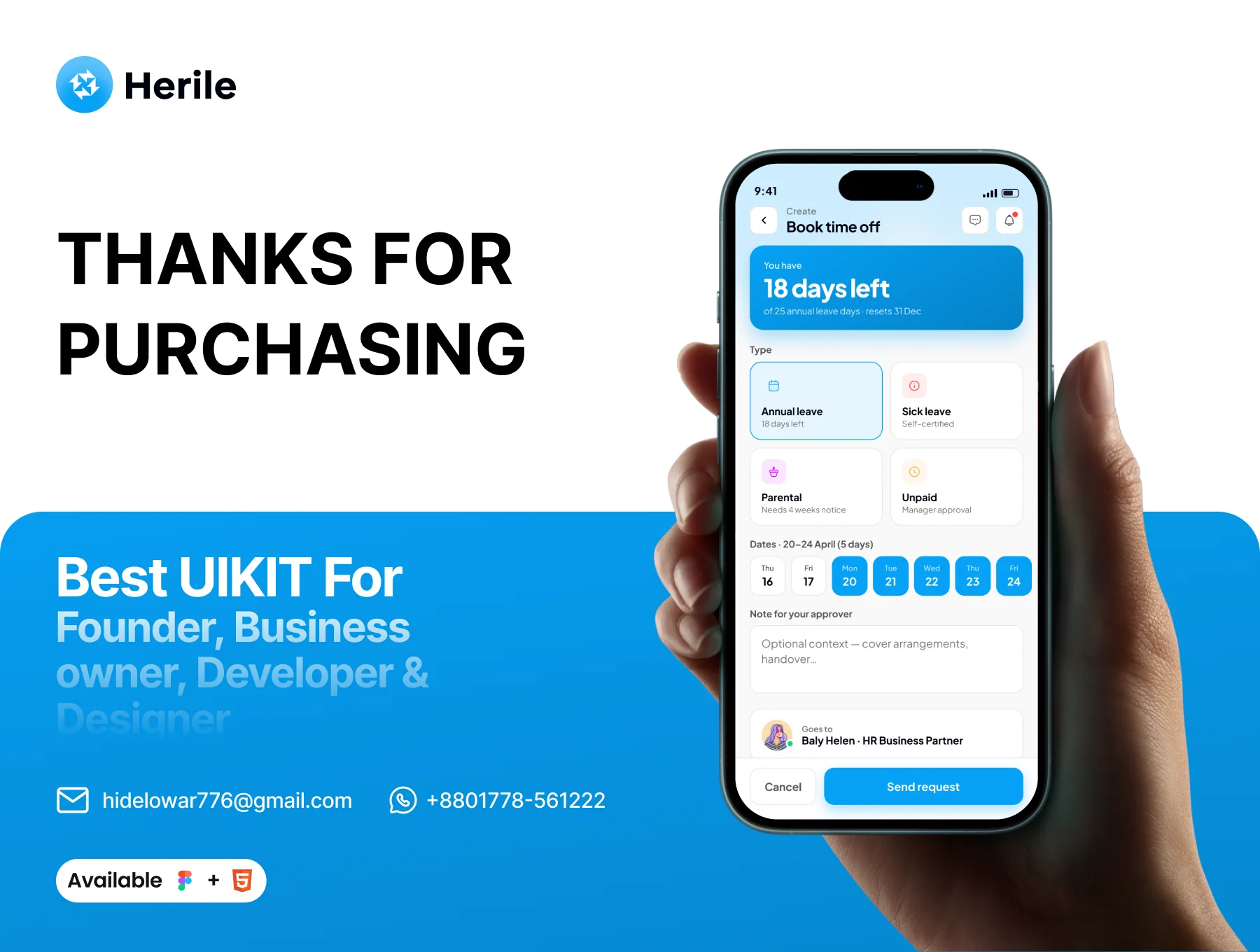 HR Project Management Mobile App UI Kit 6