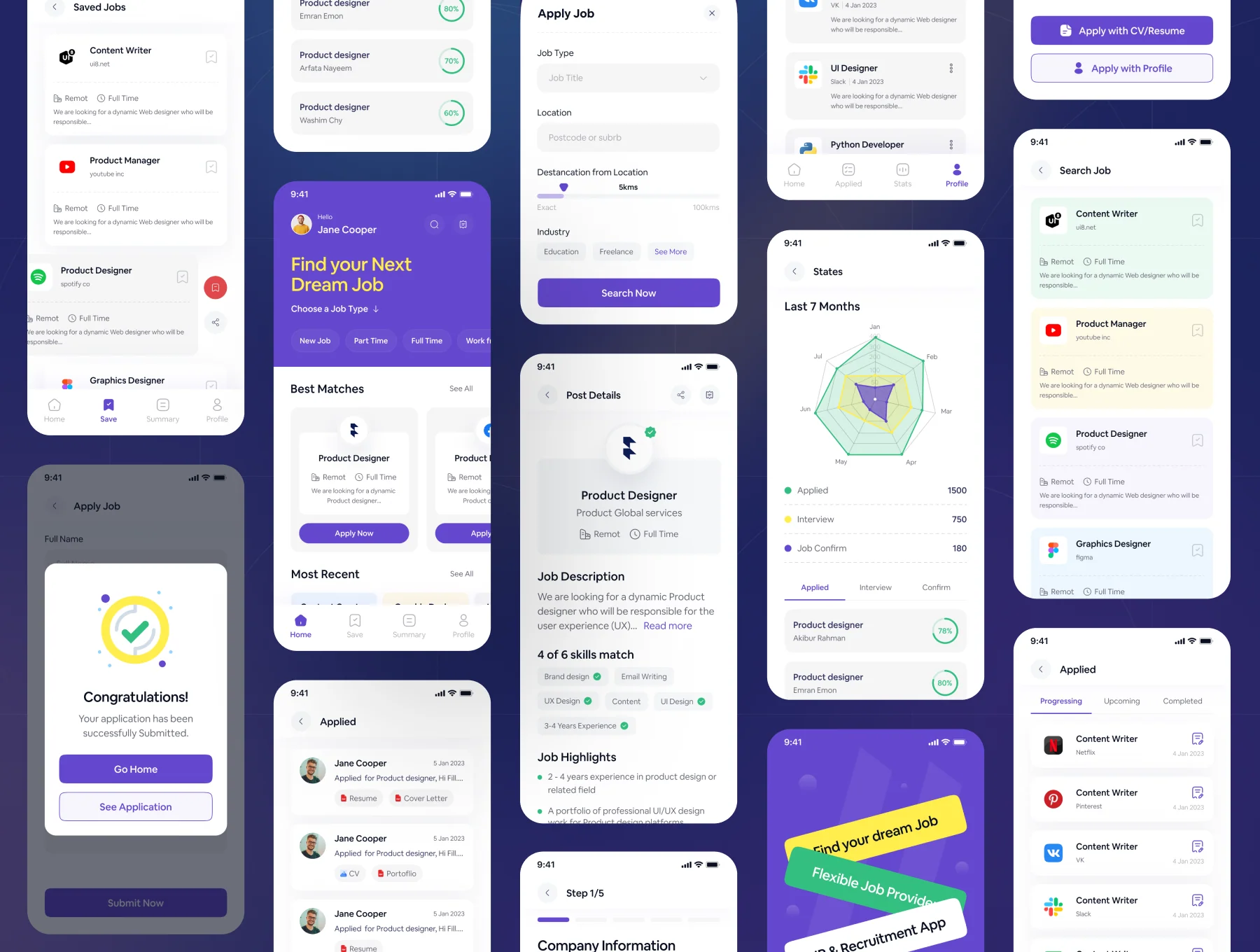 HR & Recruitment App UI Kit 6