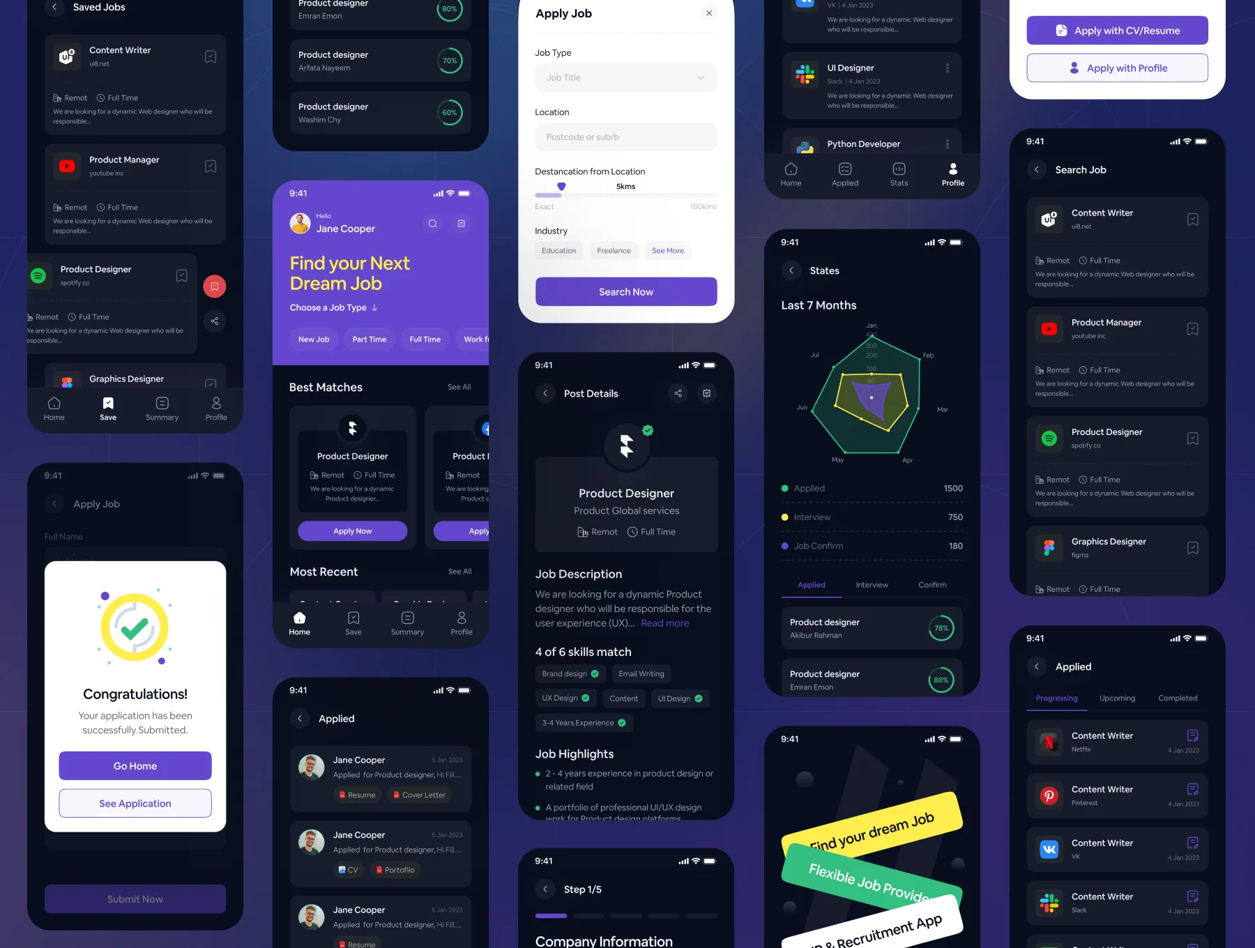 HR & Recruitment App UI Kit 8