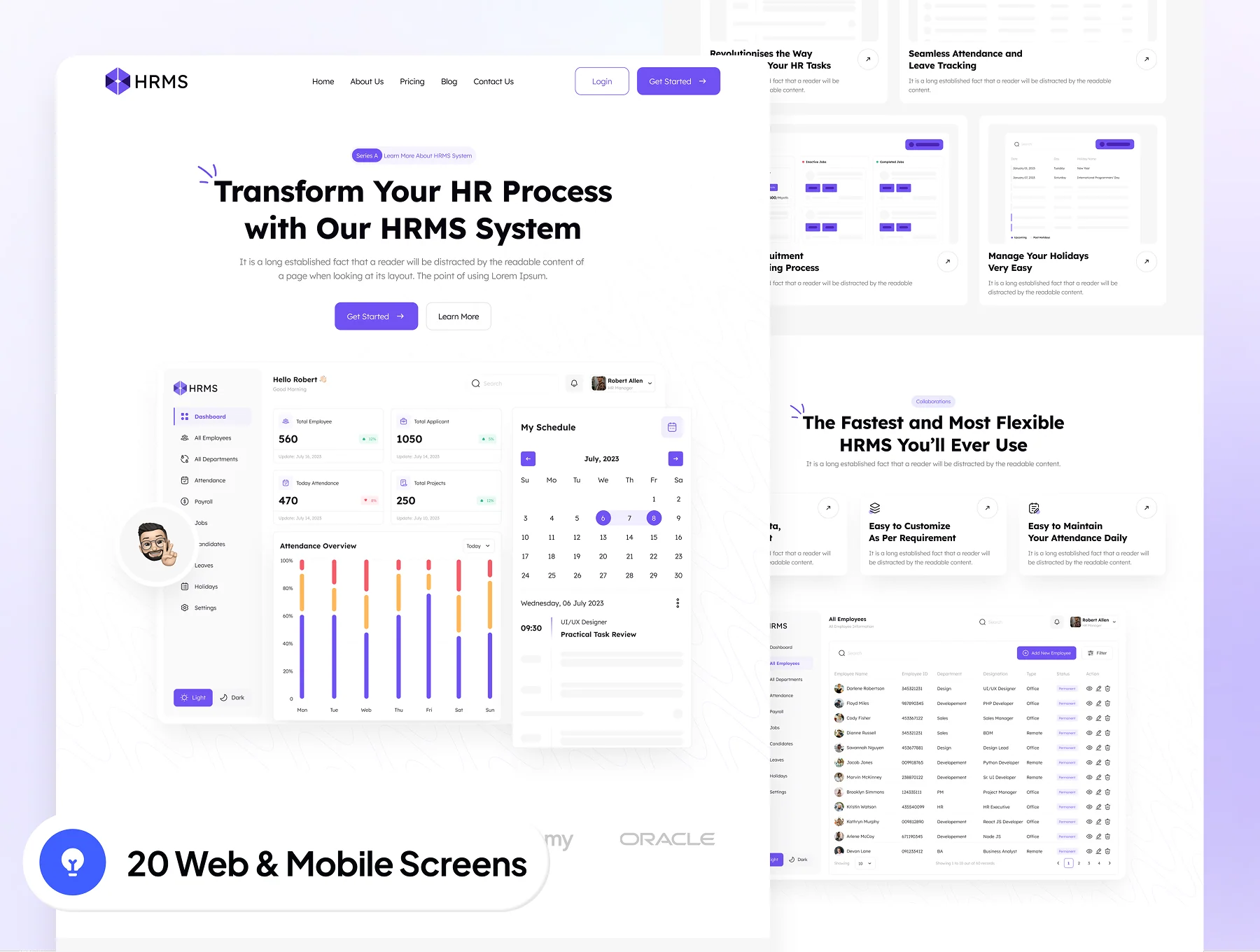 HRMS - SaaS HRMS Management Website Framer Template 5