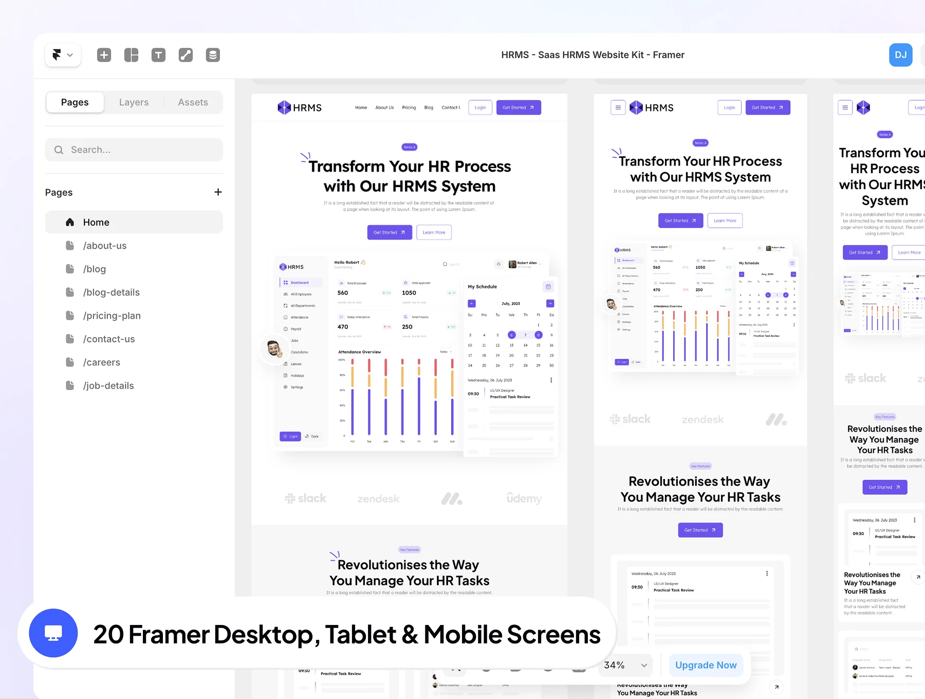 HRMS - SaaS HRMS Management Website Framer Template 8