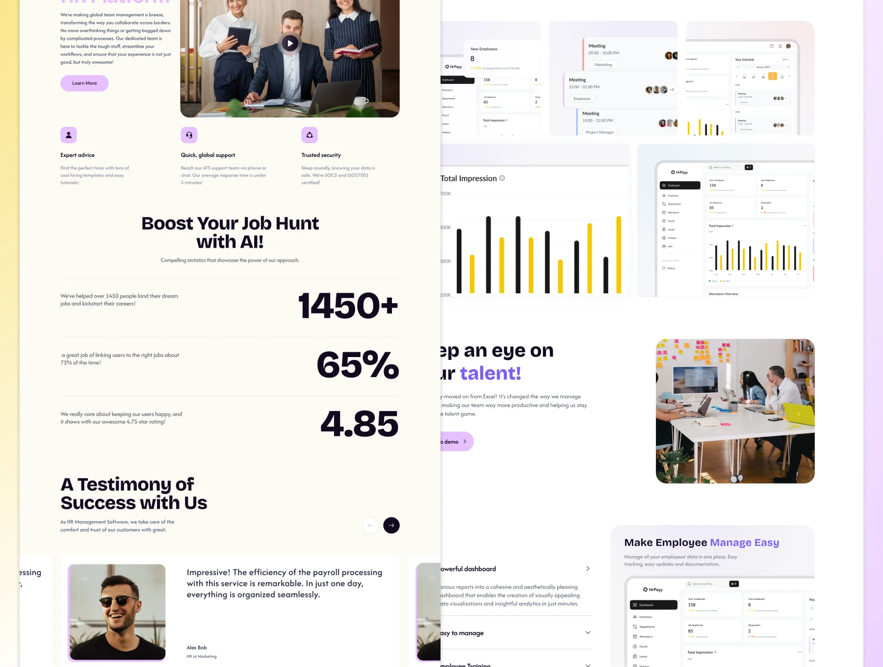 HrPayy - Hr Website UI Kit 3