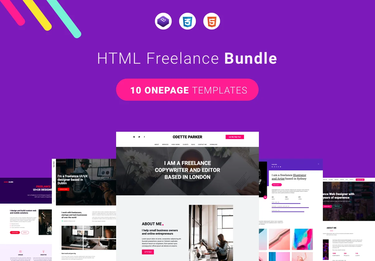 HTML Onepage Freelance Bundle