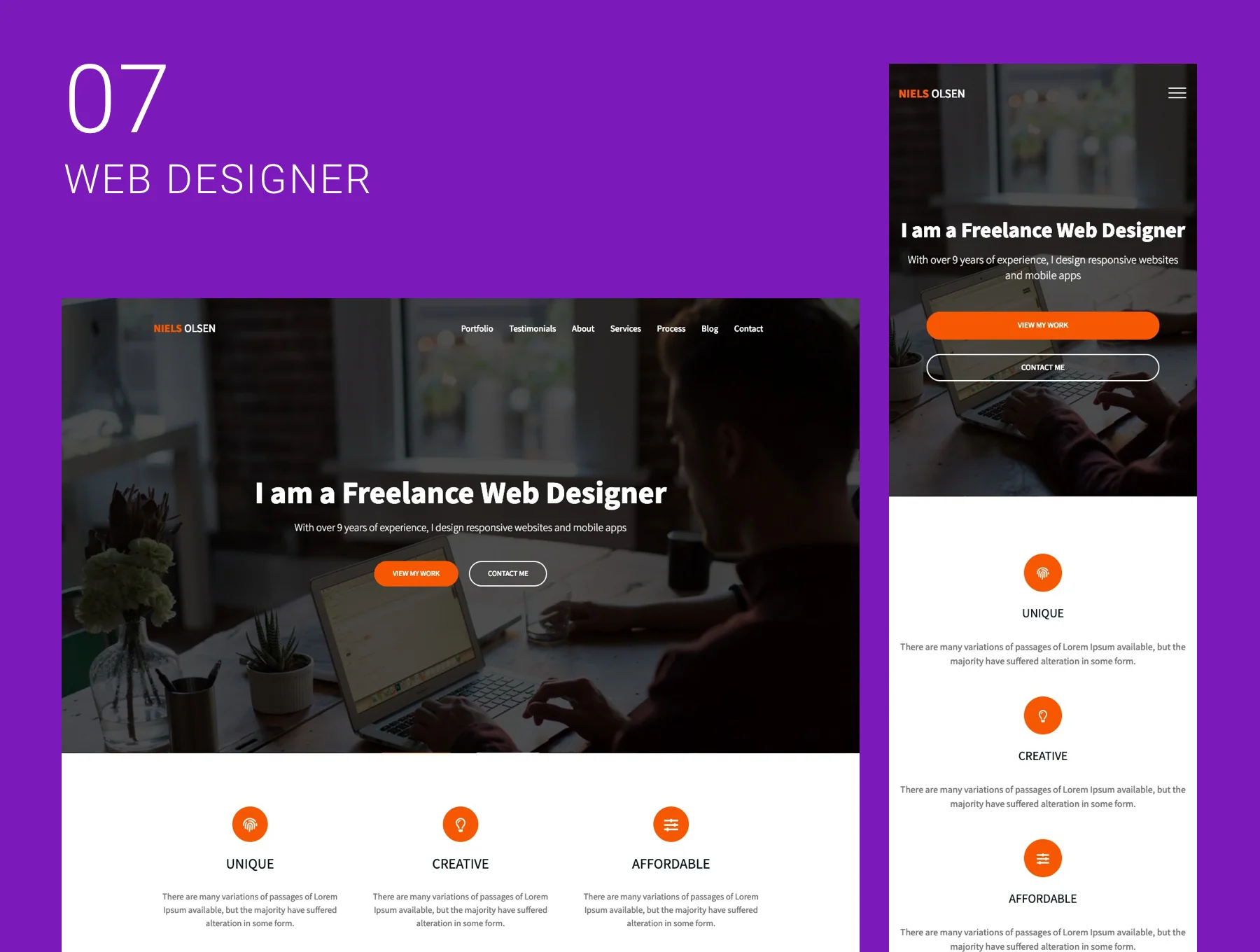 HTML Onepage Freelance Bundle 9