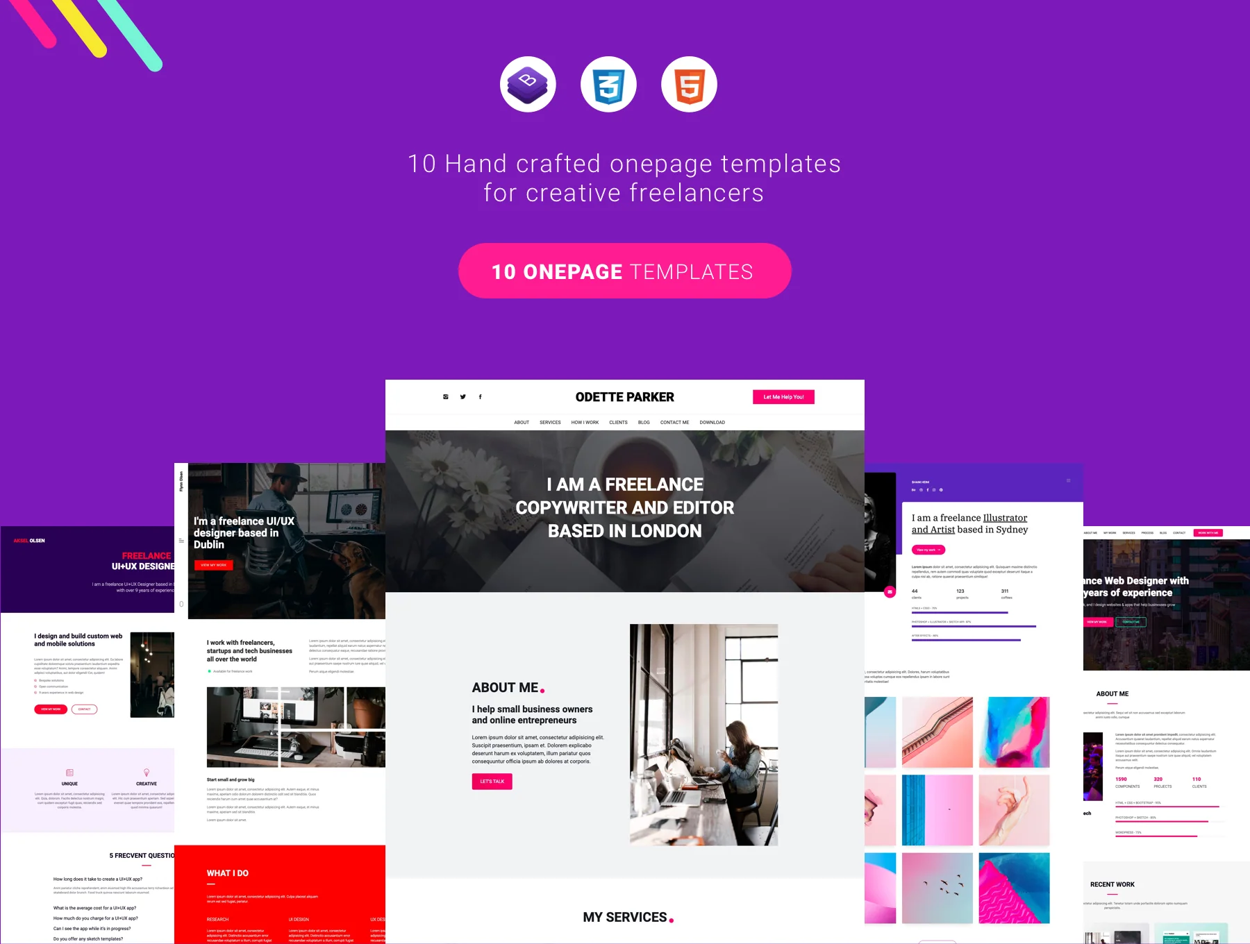 HTML Onepage Freelance Bundle 2