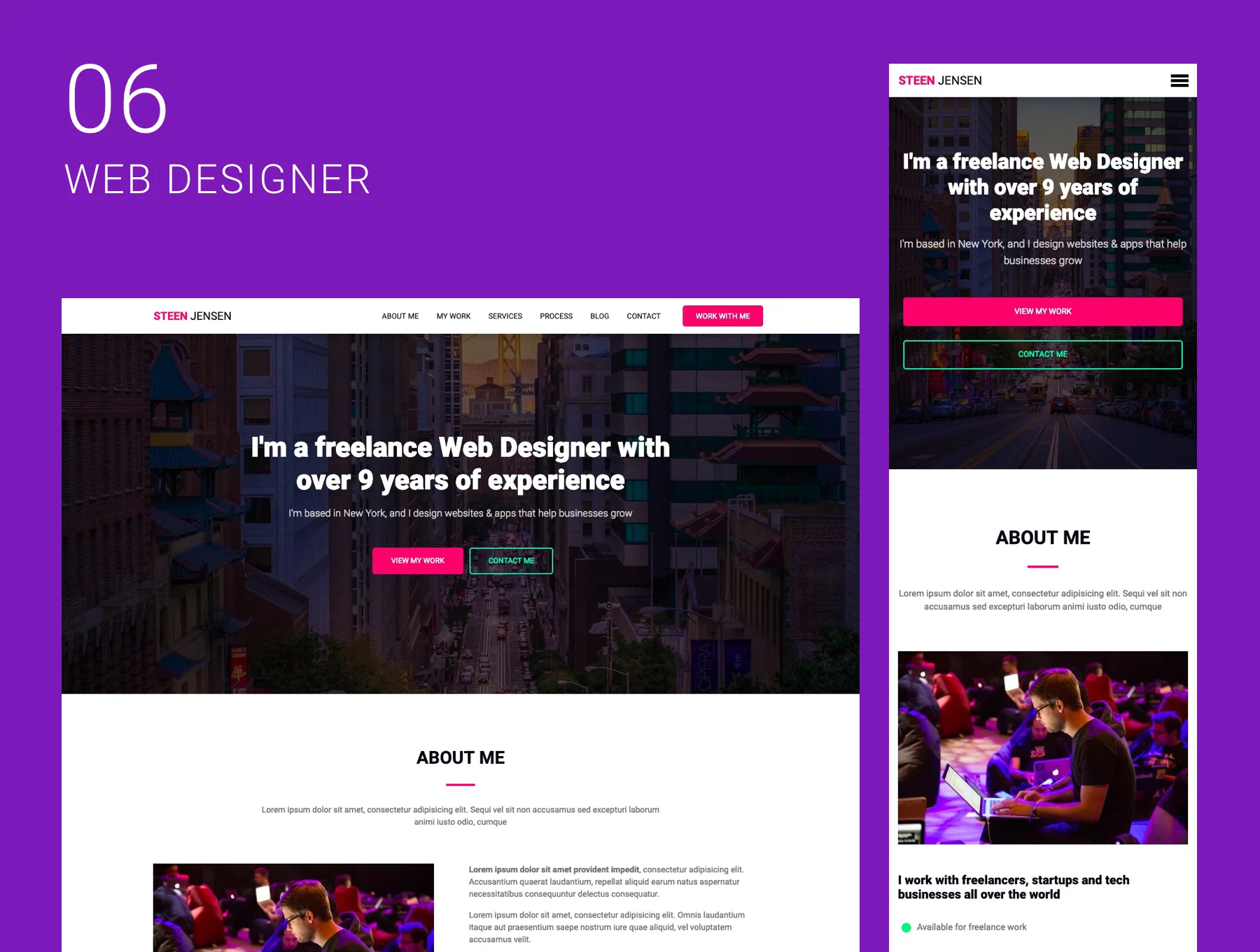 HTML Onepage Freelance Bundle 8