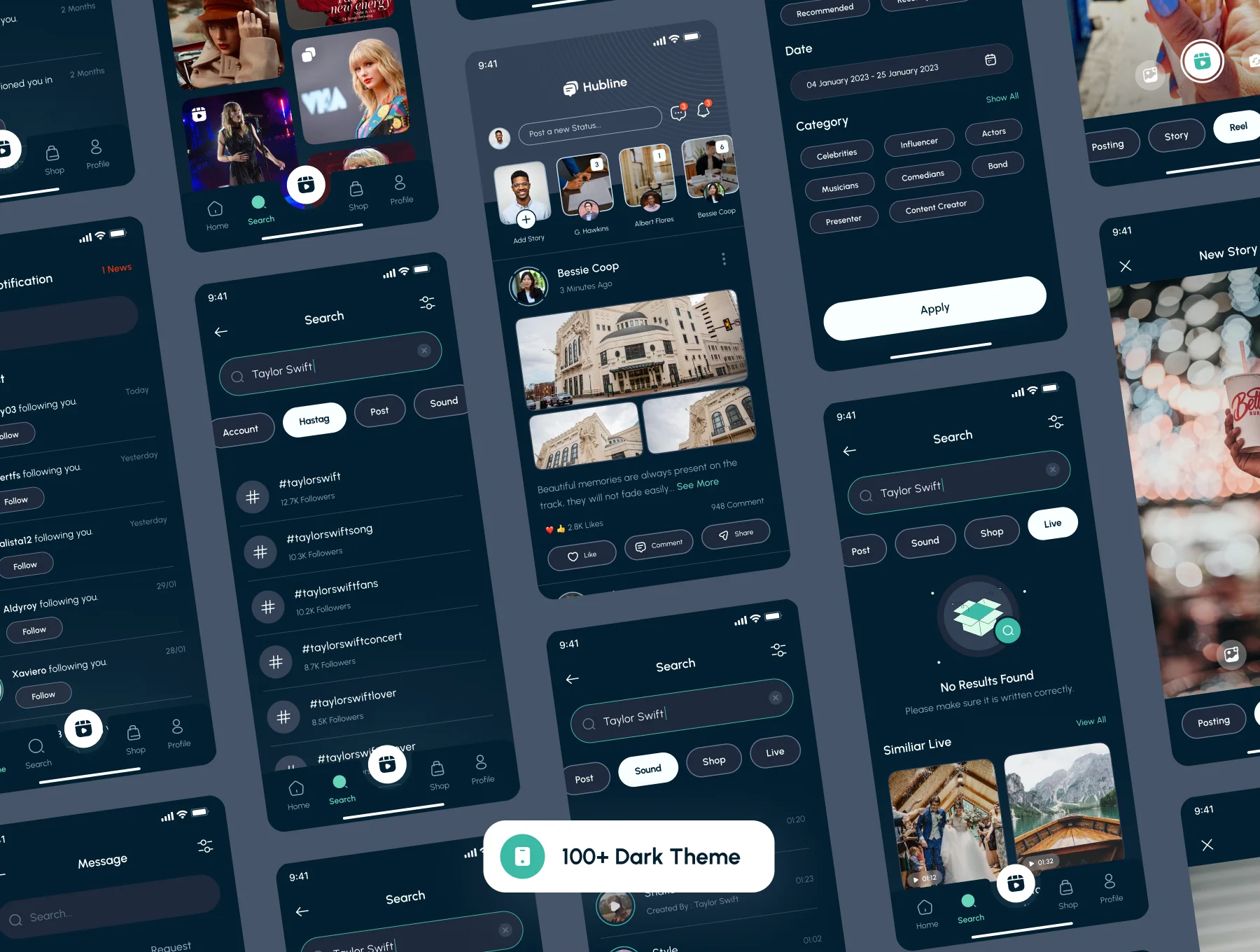 Hubline - Social Network Mobile App UI Kit 4