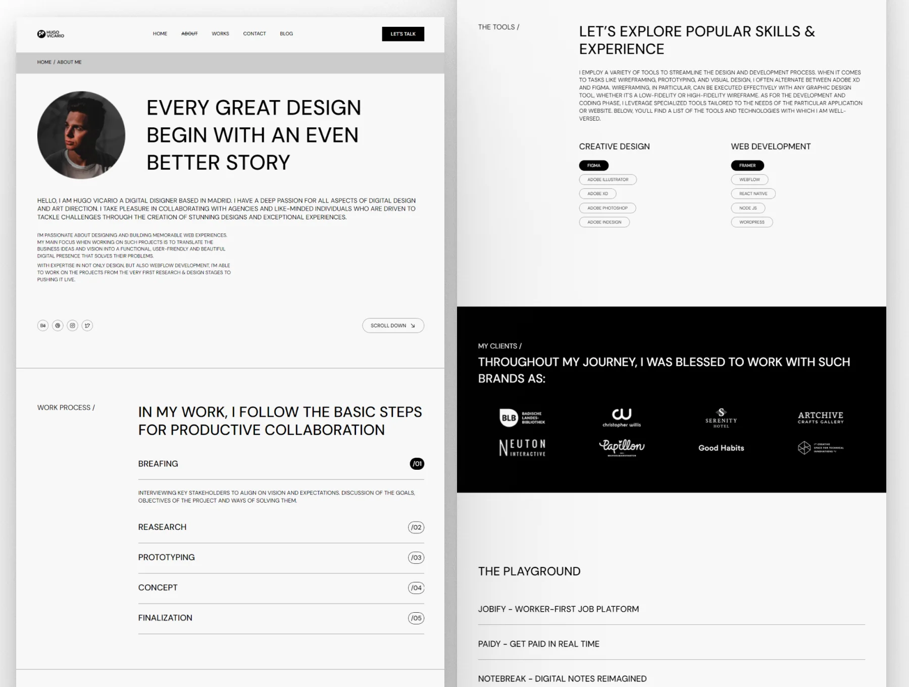 Hugo Vicario - Framer Template For Personal Portfolio Website 2
