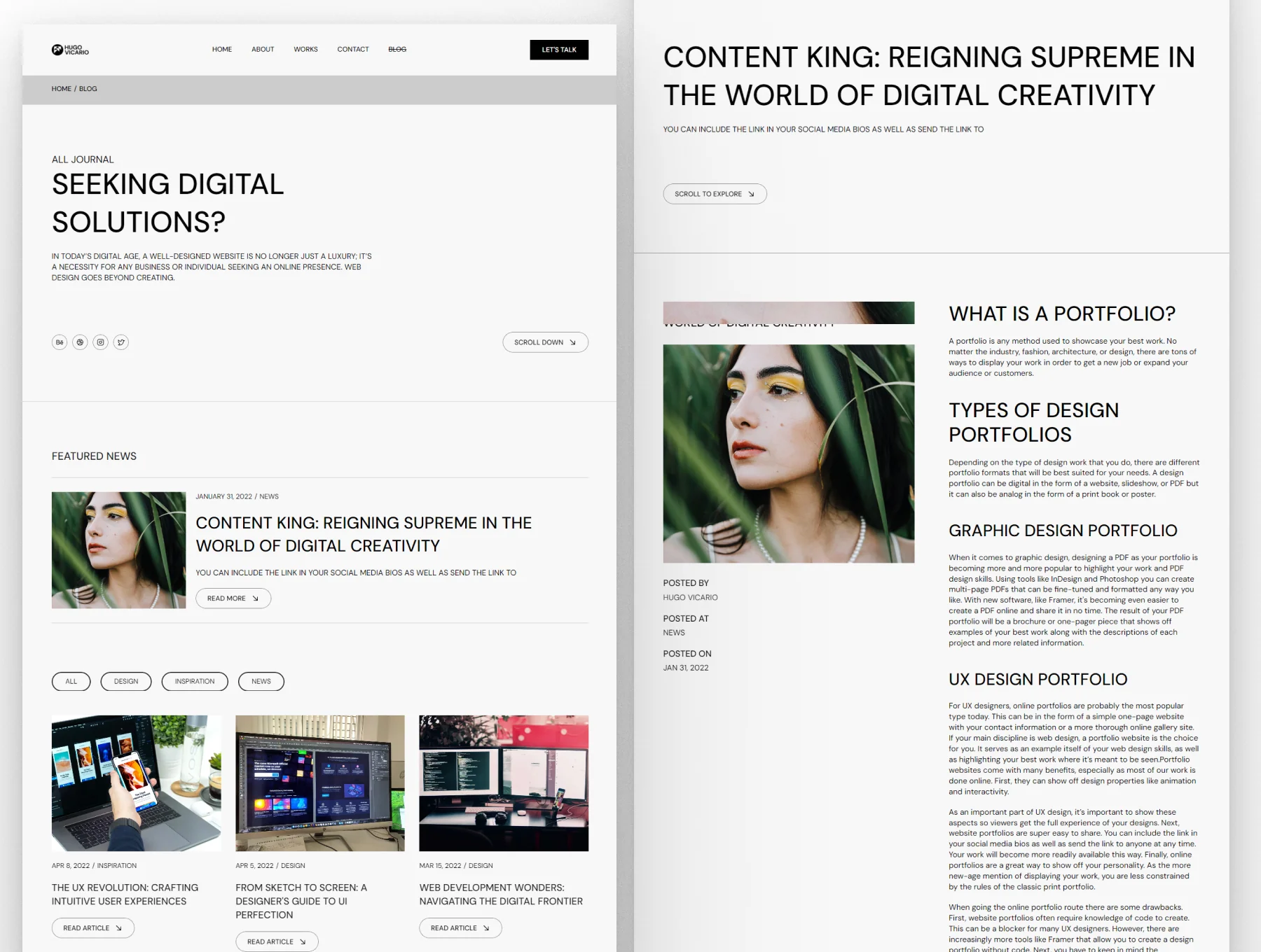 Hugo Vicario - Framer Template For Personal Portfolio Website 4