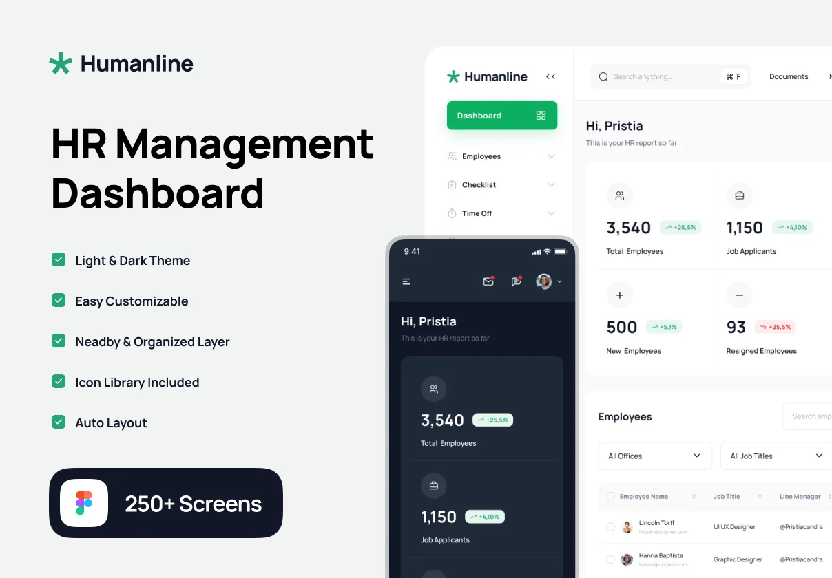 Humanline - HR Management Dashboard UI Kit