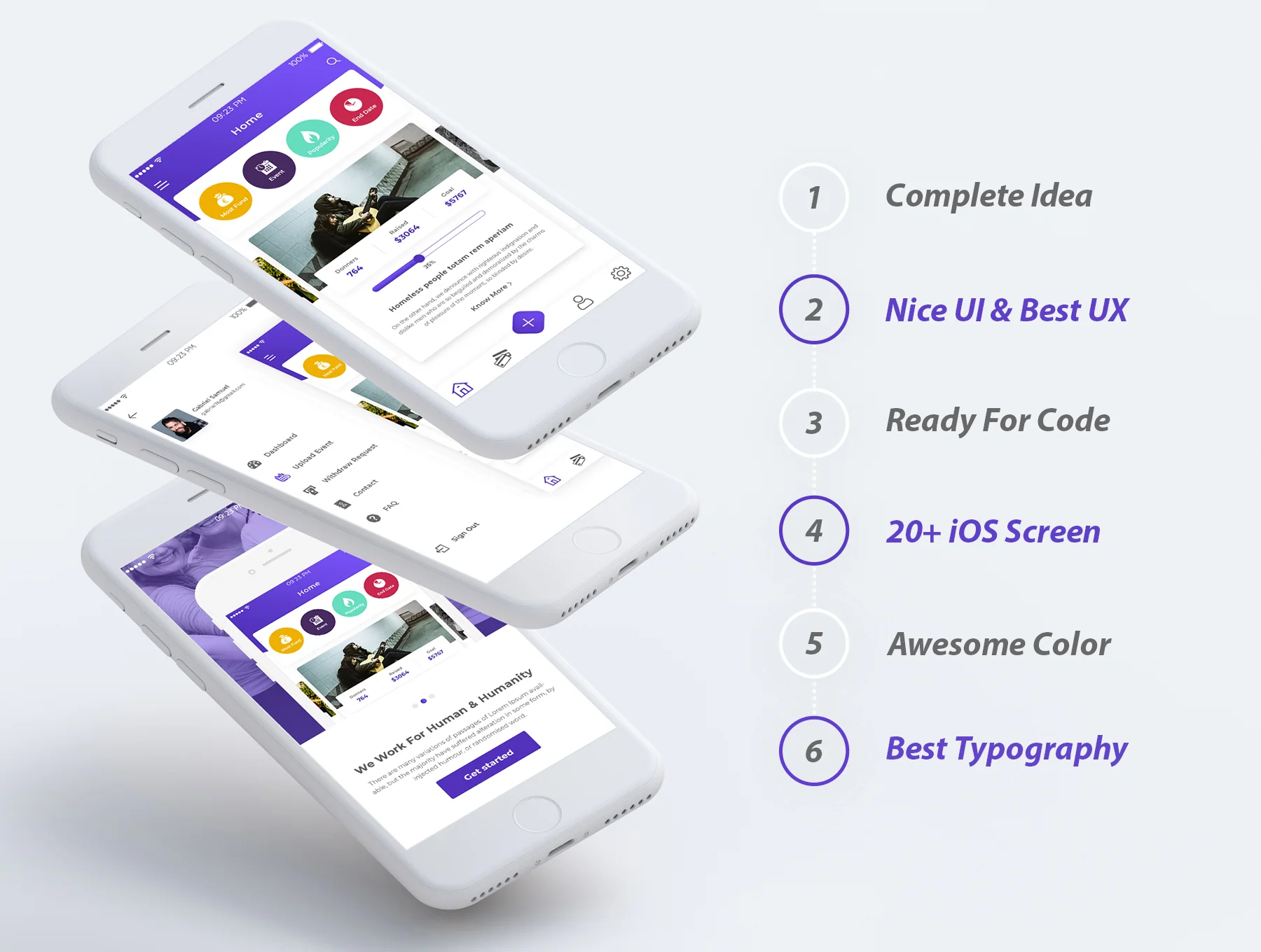 Humanos Charity UI Kit 4