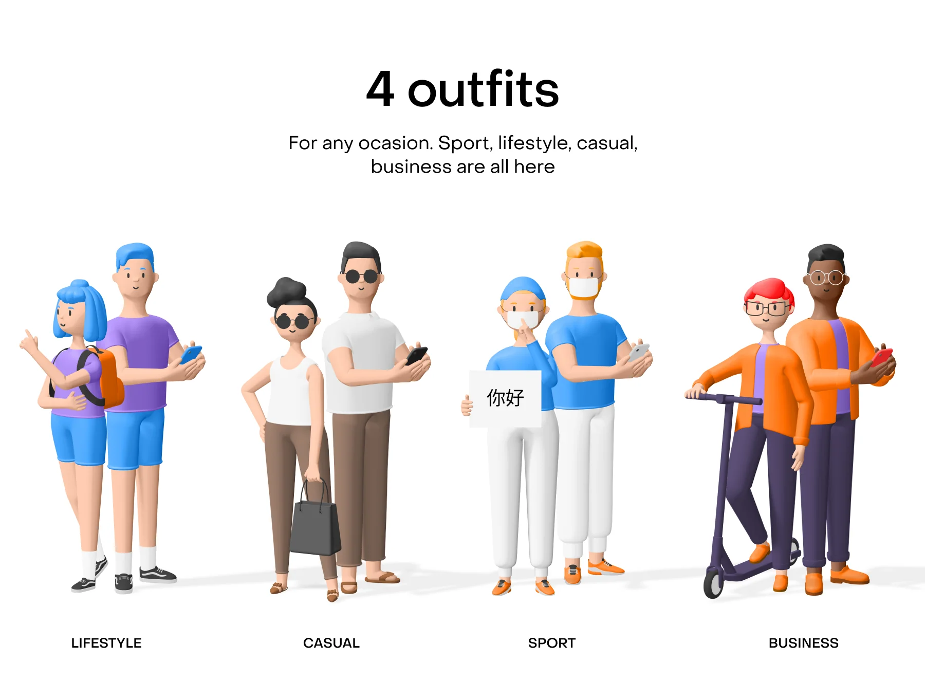 Humans 3d characters v2.0 5