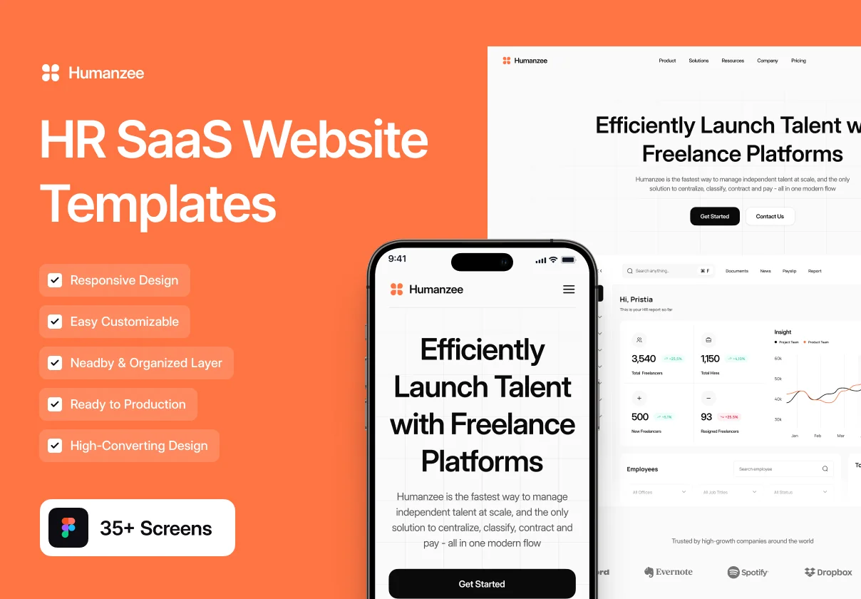 Humanzee - HR Solutions - Website Template UI Kit