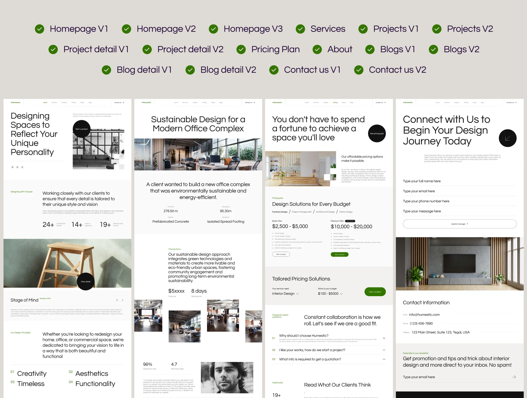 Humestic - Interior Designer Website 2