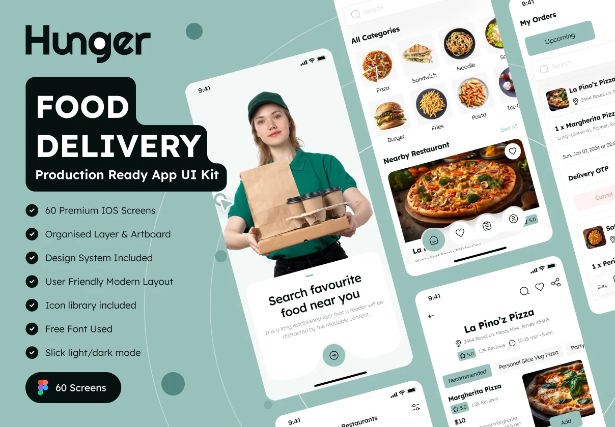 Hunger - Food Delivery App UI Kit