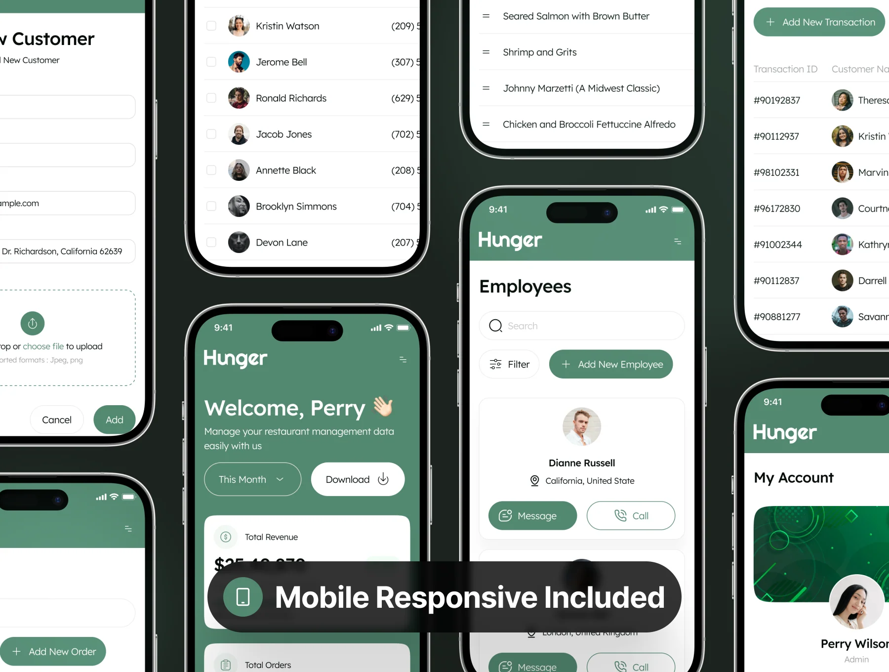 Hunger - Restaurant Management Dashboard Admin UI Kit 7