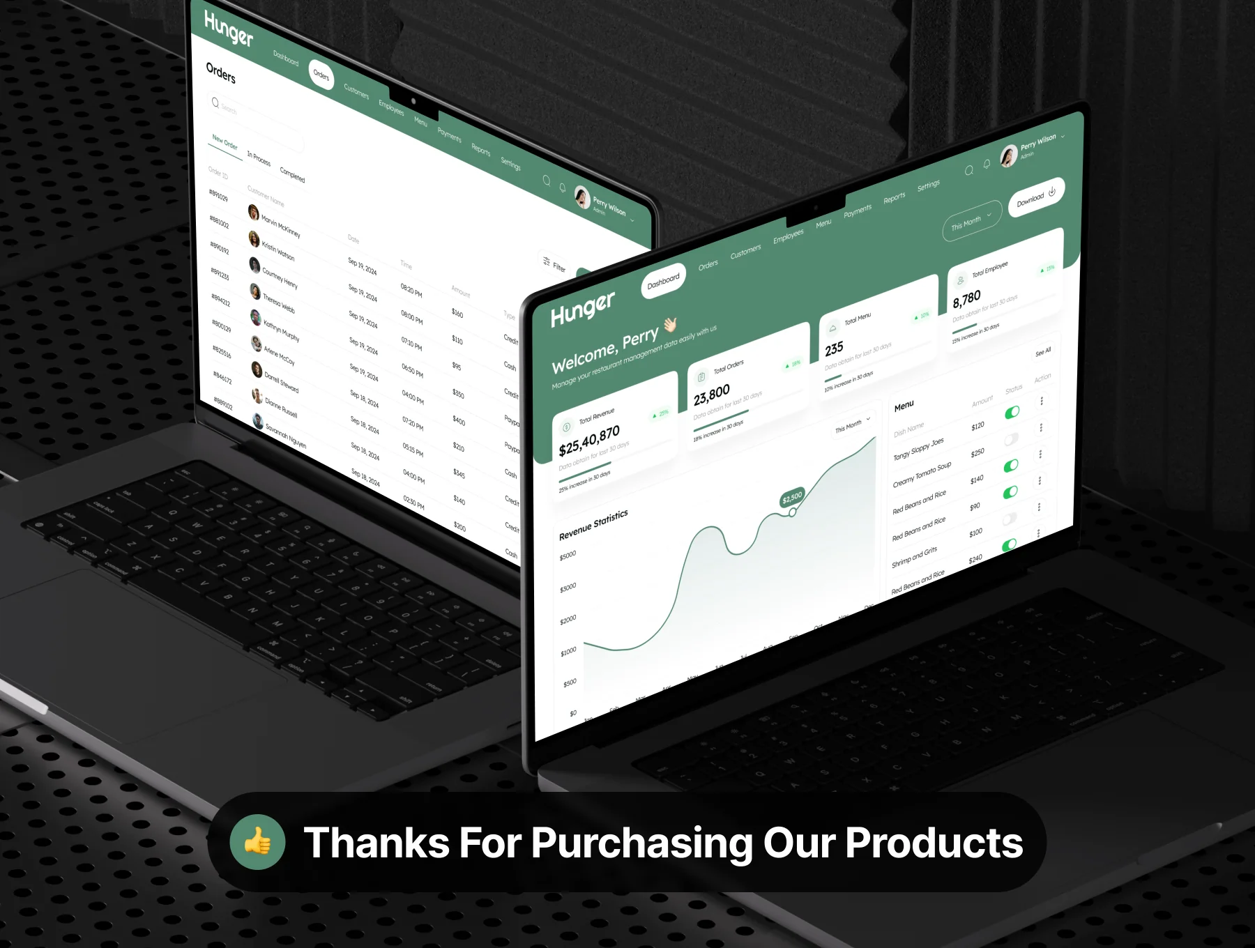 Hunger - Restaurant Management Dashboard Admin UI Kit 8