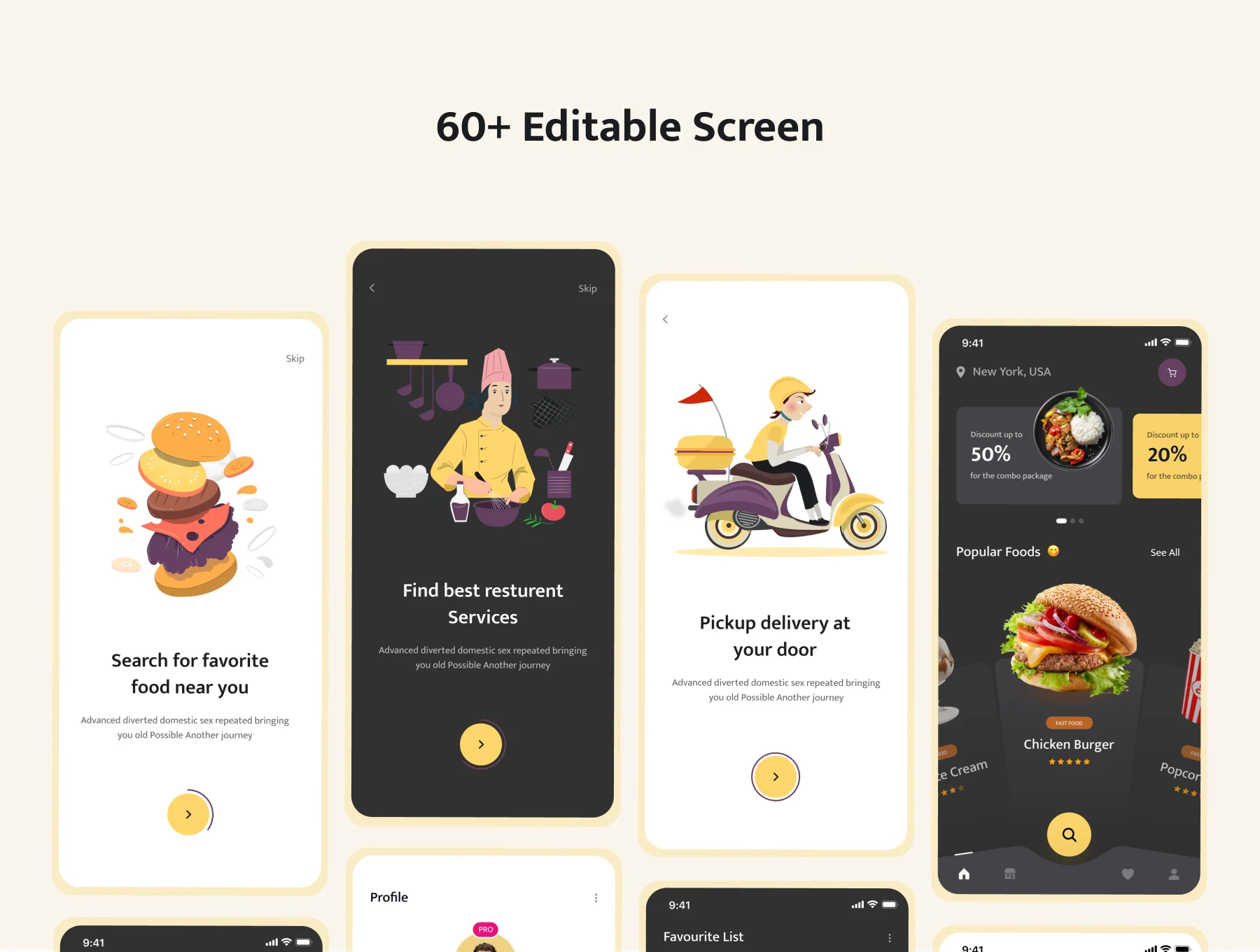 Hungry - Food Delivery App UI KIT Dark & Light 4