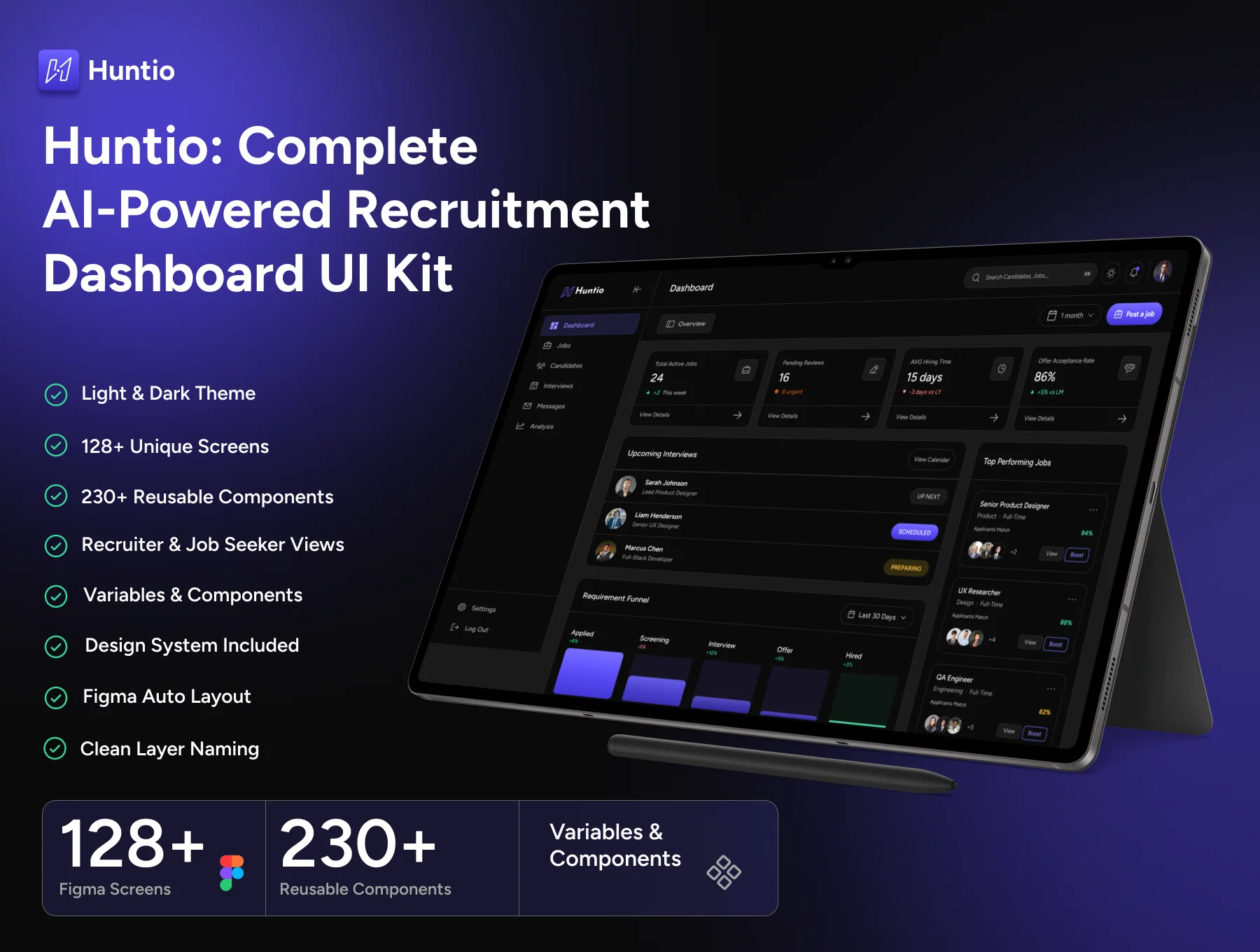 Huntio - AI Recruitment UI Kit for Recruiters & Job Seekers