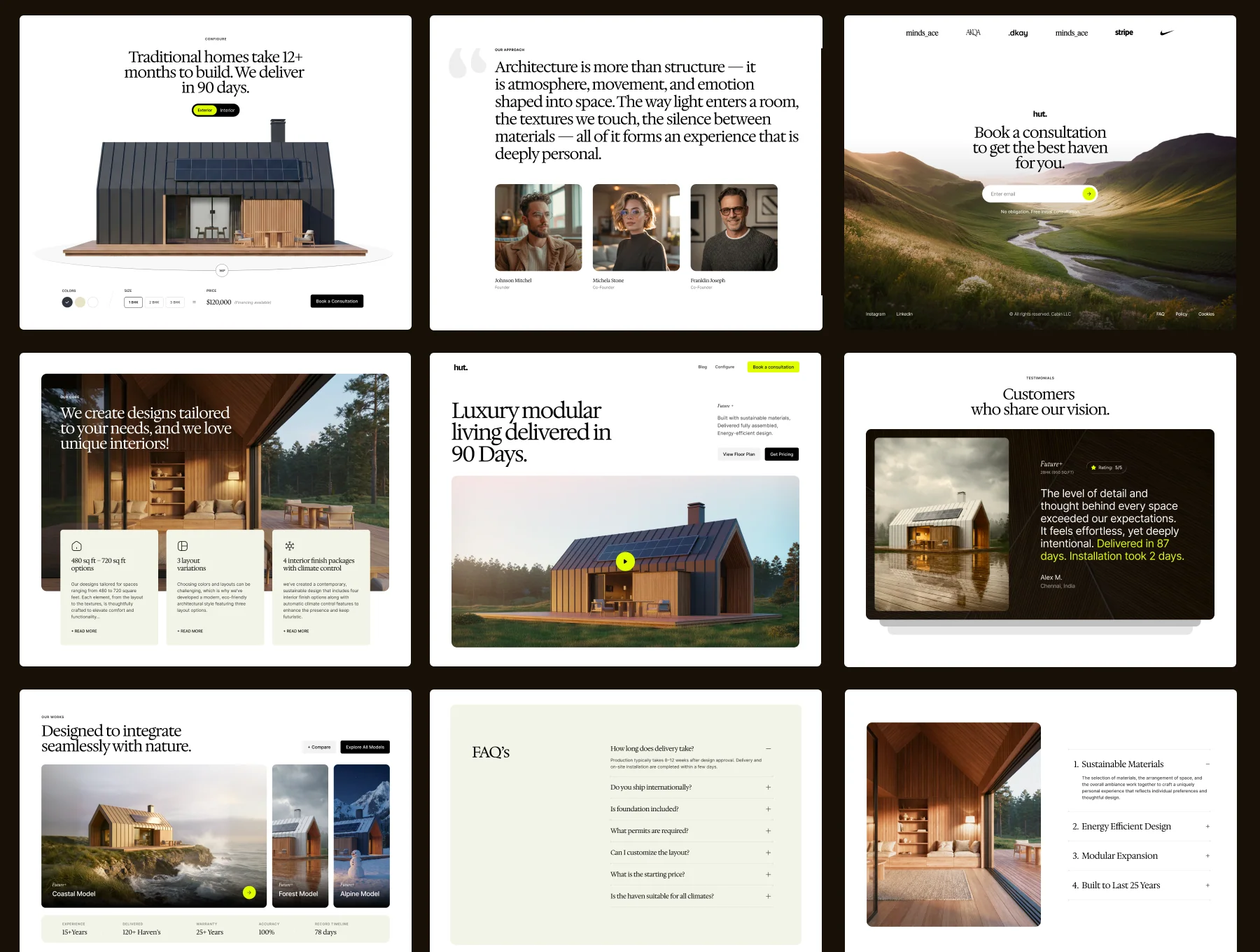 Hut — Luxury Modular Living Framer Template Design 2