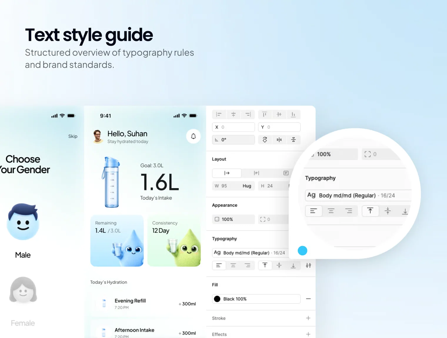 Hydraly – Hydration Tracker & Water Reminder iOS UI Kit 3
